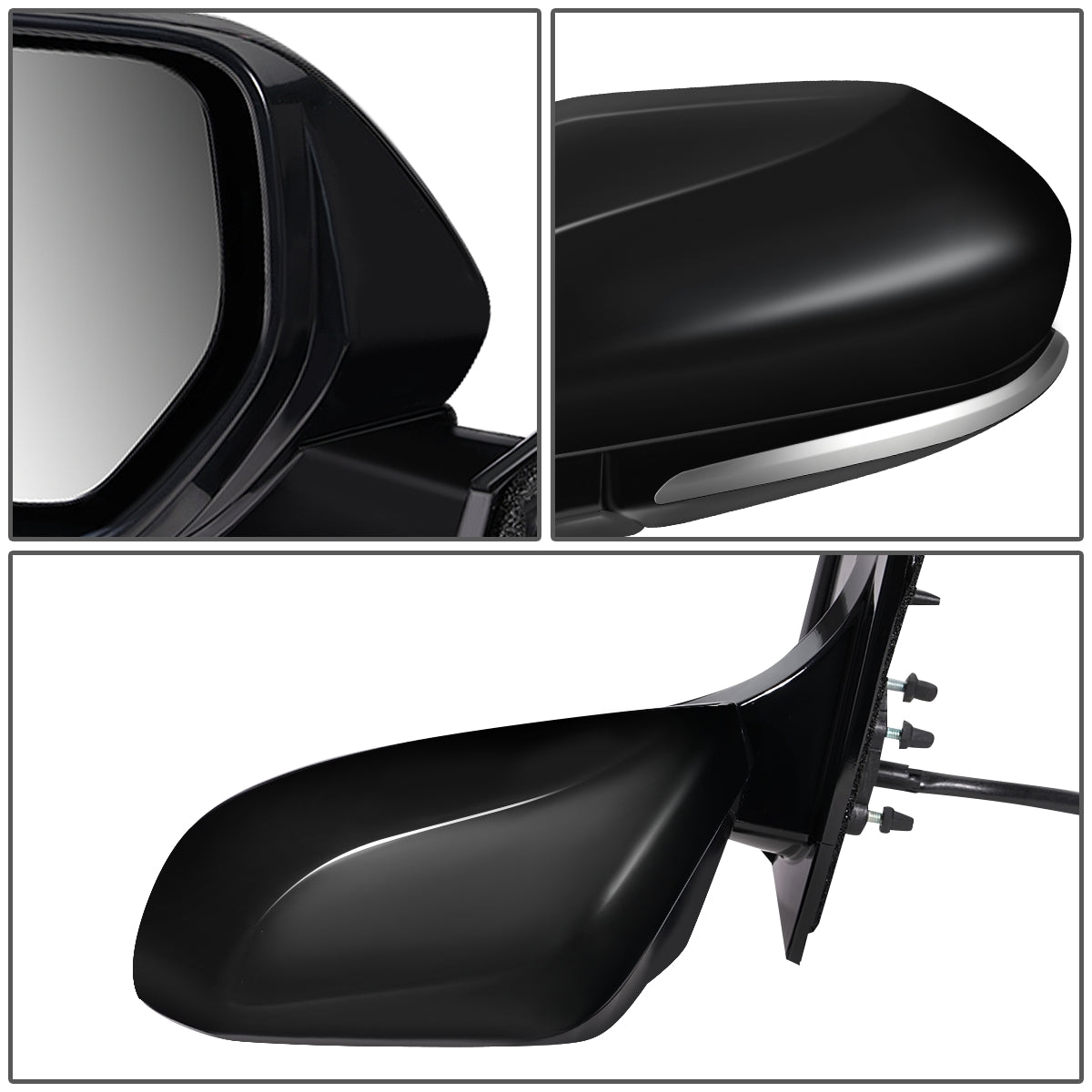 RETROVISOR MIRROR - OEM - 16-18 TOYOTA PRIUS - POWERED - HEATED - FOLDING - BLACK MATERIAL - LEFT