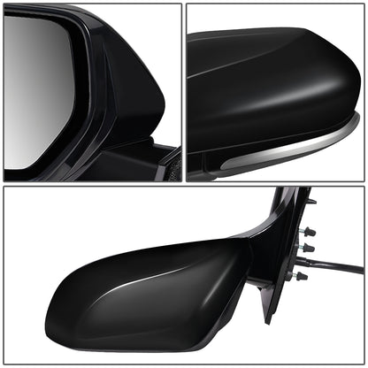 RETROVISOR MIRROR - OEM - 16-18 TOYOTA PRIUS - POWERED - HEATED - FOLDING - BLACK MATERIAL - LEFT