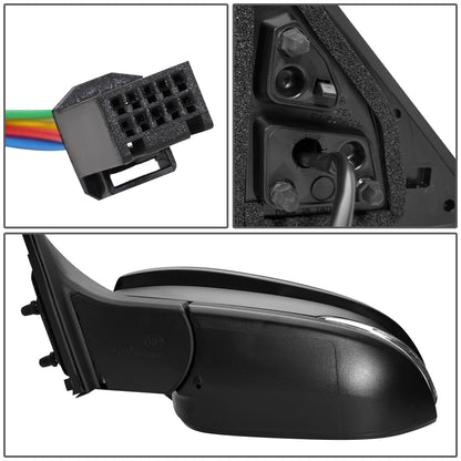 RETROVISOR MIRROR - OEM - 14-16 TOYOTA HIGHLANDER - POWERED - HEATED - W/ SIGNAL LIGHT - W/ BSD - FOLDING - BLACK MATERIAL - LEFT