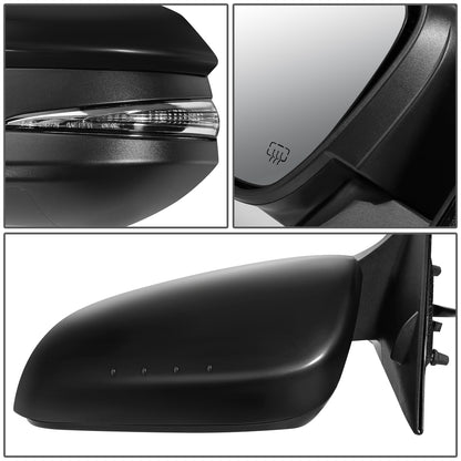 RETROVISOR MIRROR - OEM - 14-16 TOYOTA HIGHLANDER - POWERED - HEATED - W/ SIGNAL LIGHT - W/ BSD - FOLDING - BLACK MATERIAL - LEFT