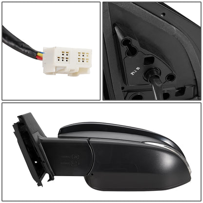 RETROVISOR MIRROR - OEM - 13-15 TOYOTA RAV4 - POWERED - HEATED - W/ SIGNAL LIGHT - FOLDING - BLACK MATERIAL - LEFT