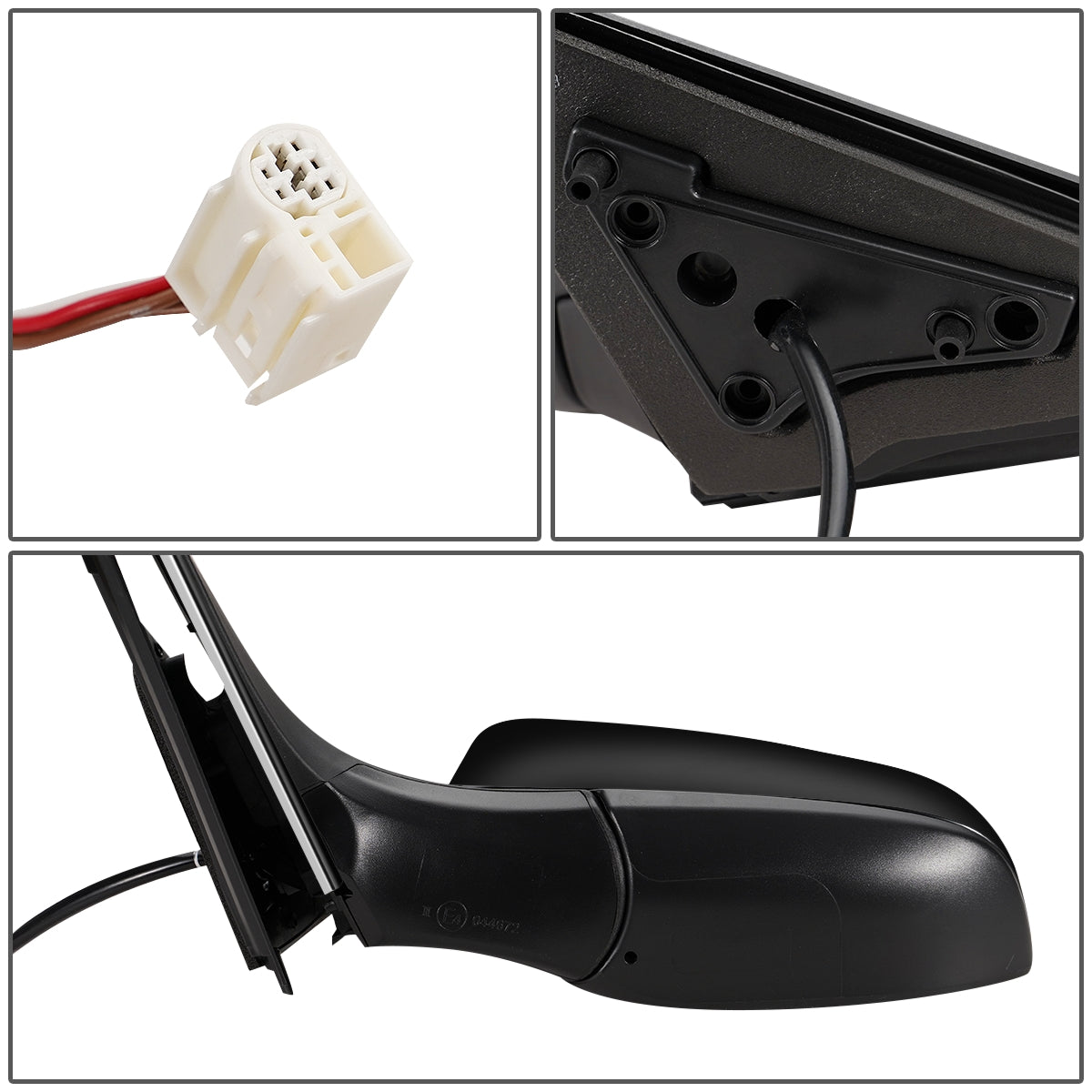 RETROVISOR MIRROR - OEM - 15-16 TOYOTA CAMRY - POWERED - HEATED - FOLDING - BLACK MATERIAL - LEFT