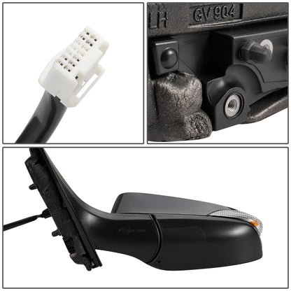 RETROVISOR MIRROR - OEM - 17-19 TOYOTA CH-R - POWERED - HEATED - W/ SIGNAL LIGHT - POWER FOLDING - BLACK MATERIAL - LEFT