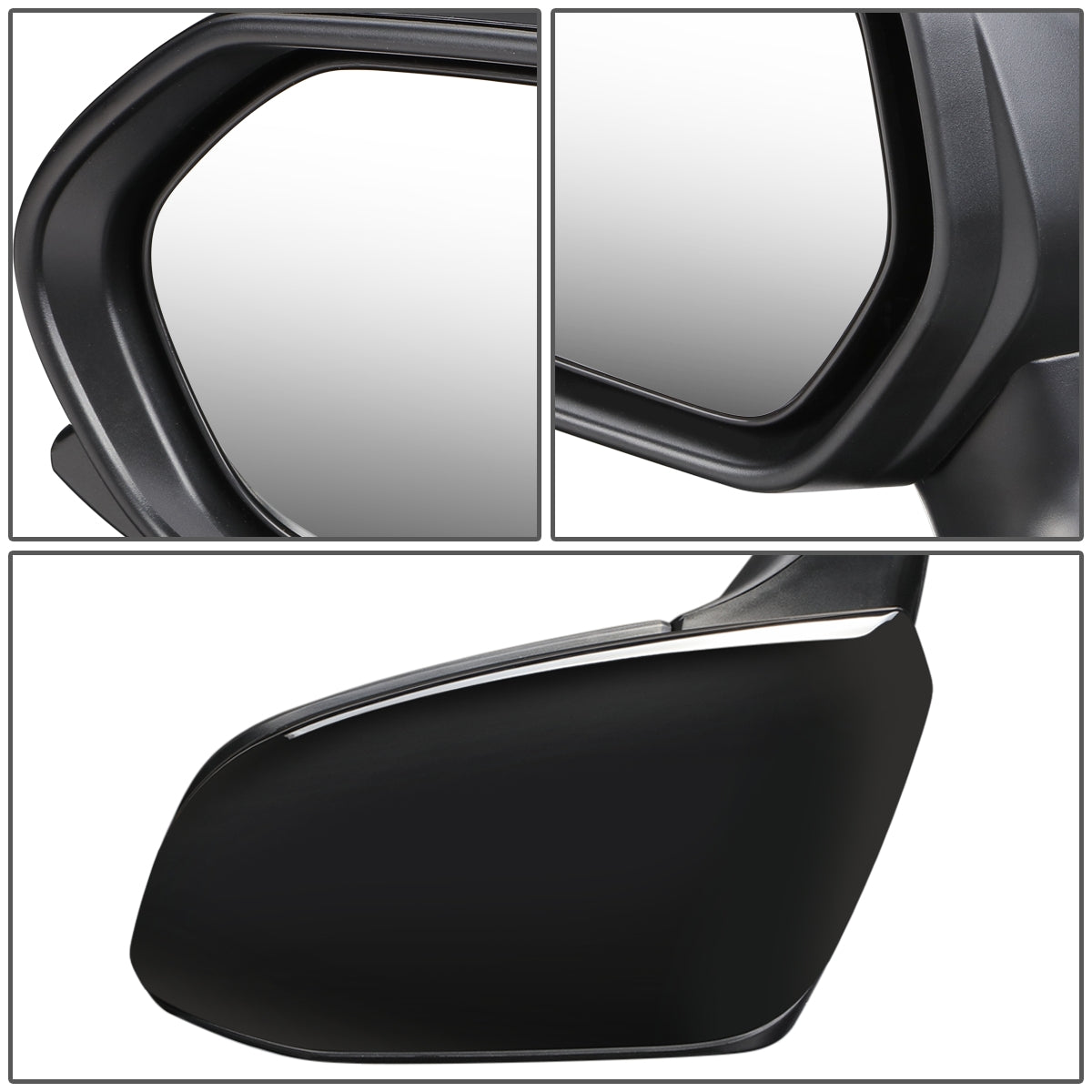 RETROVISOR MIRROR - OEM - 18-20 TOYOTA CAMRY - POWERED - FOLDING - BLACK MATERIAL - LEFT