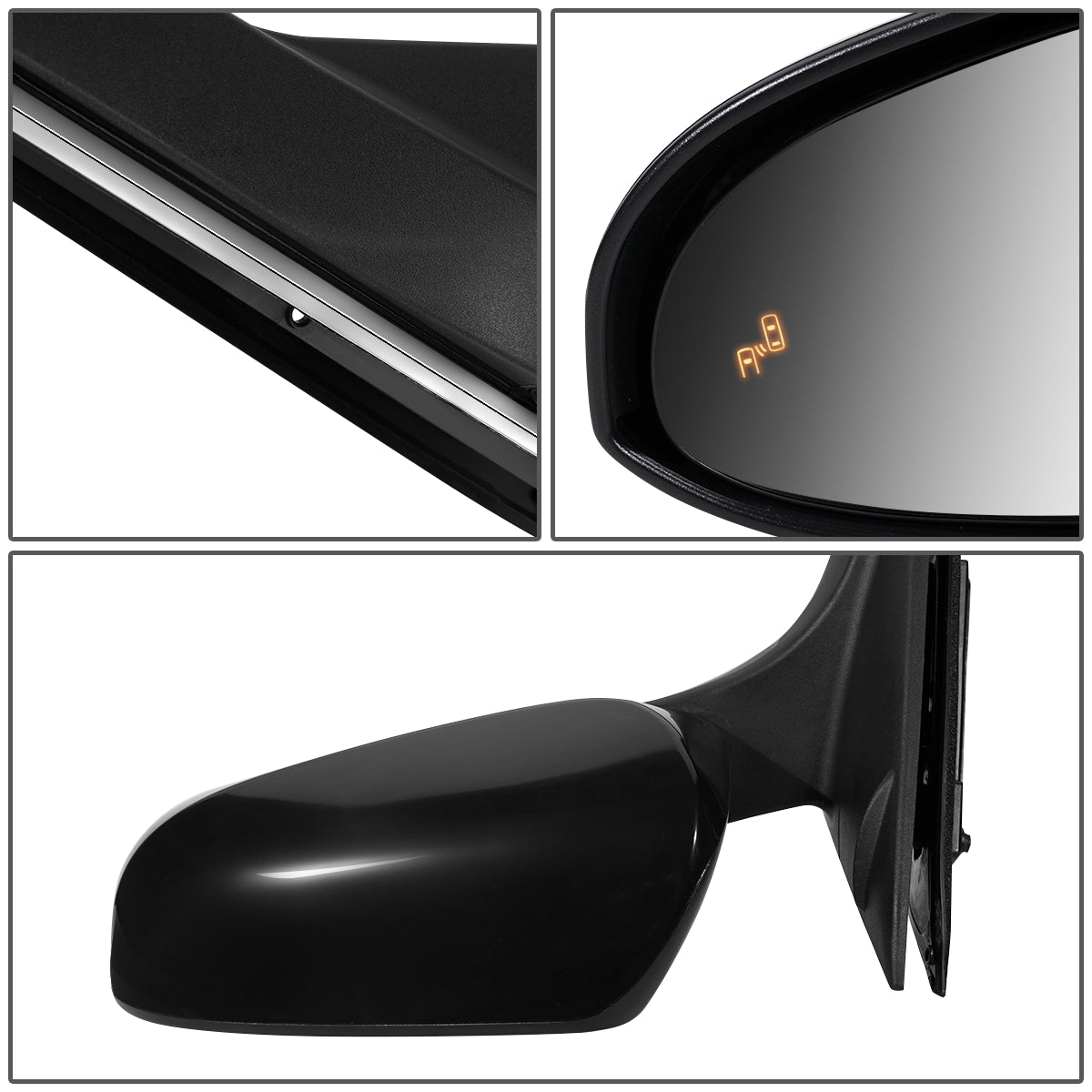 RETROVISOR MIRROR - OEM - 15-16 TOYOTA CAMRY - POWERED - HEATED - W/ BSD - FOLDING - BLACK MATERIAL - LEFT