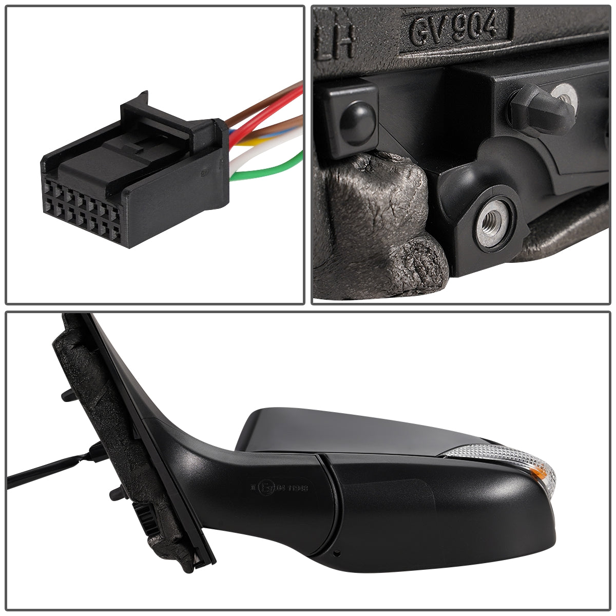 RETROVISOR MIRROR - OEM - 17-19 TOYOTA CH-R - POWERED - HEATED - W/ SIGNAL LIGHT - FOLDING - BLACK MATERIAL - LEFT