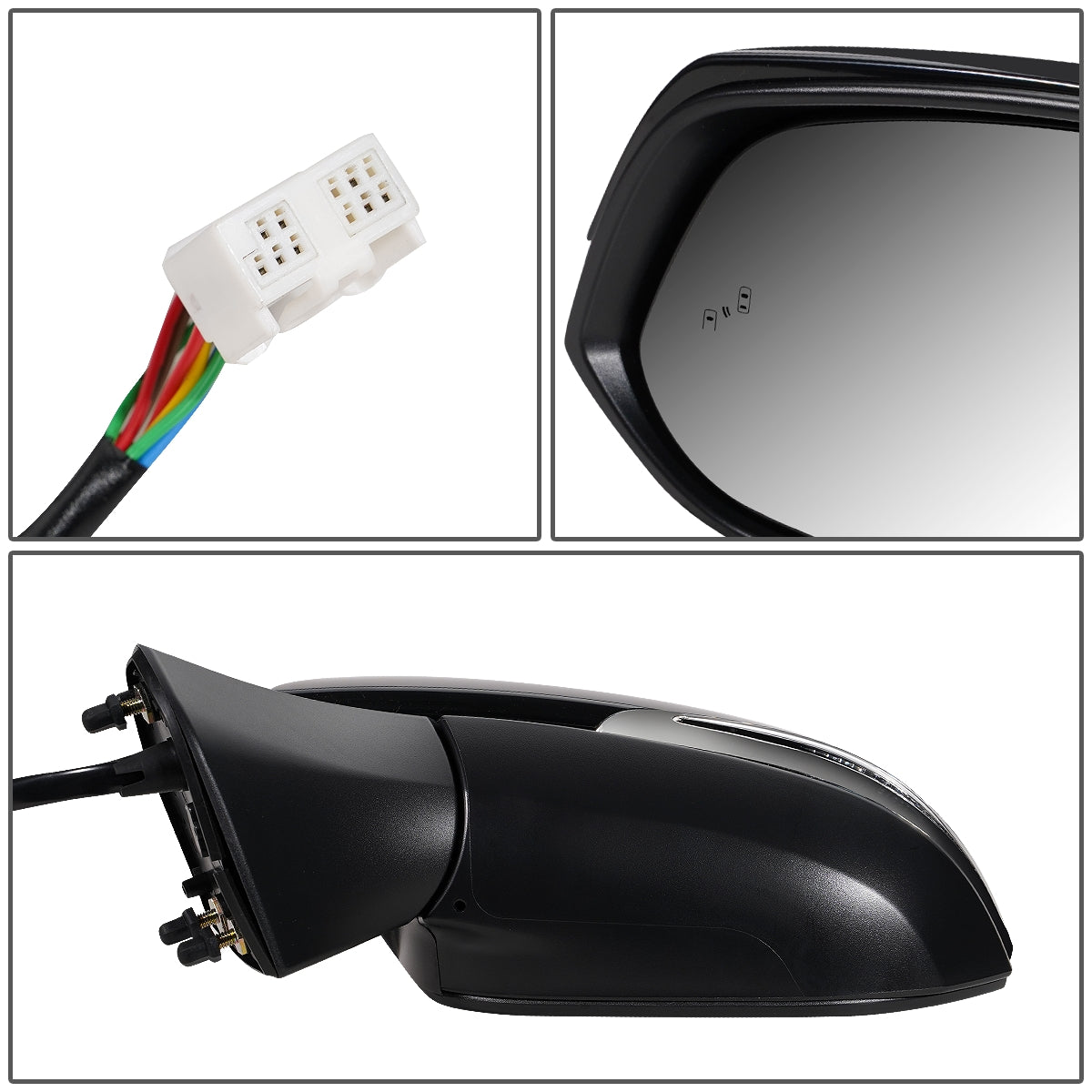 RETROVISOR MIRROR - OEM - 19+ TOYOTA RAV4 - POWERED - HEATED - W/ SIGNAL LIGHT - W/ BSD - FOLDING - BLACK MATERIAL - LEFT