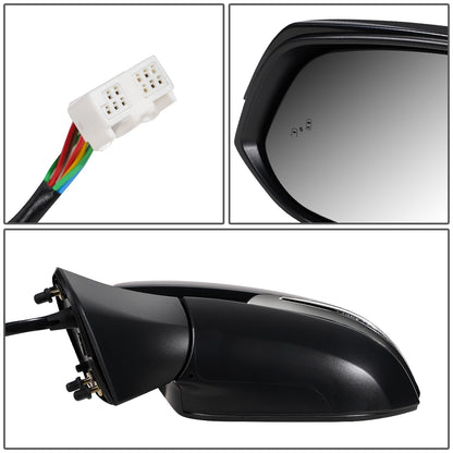 RETROVISOR MIRROR - OEM - 19+ TOYOTA RAV4 - POWERED - HEATED - W/ SIGNAL LIGHT - W/ BSD - FOLDING - BLACK MATERIAL - LEFT