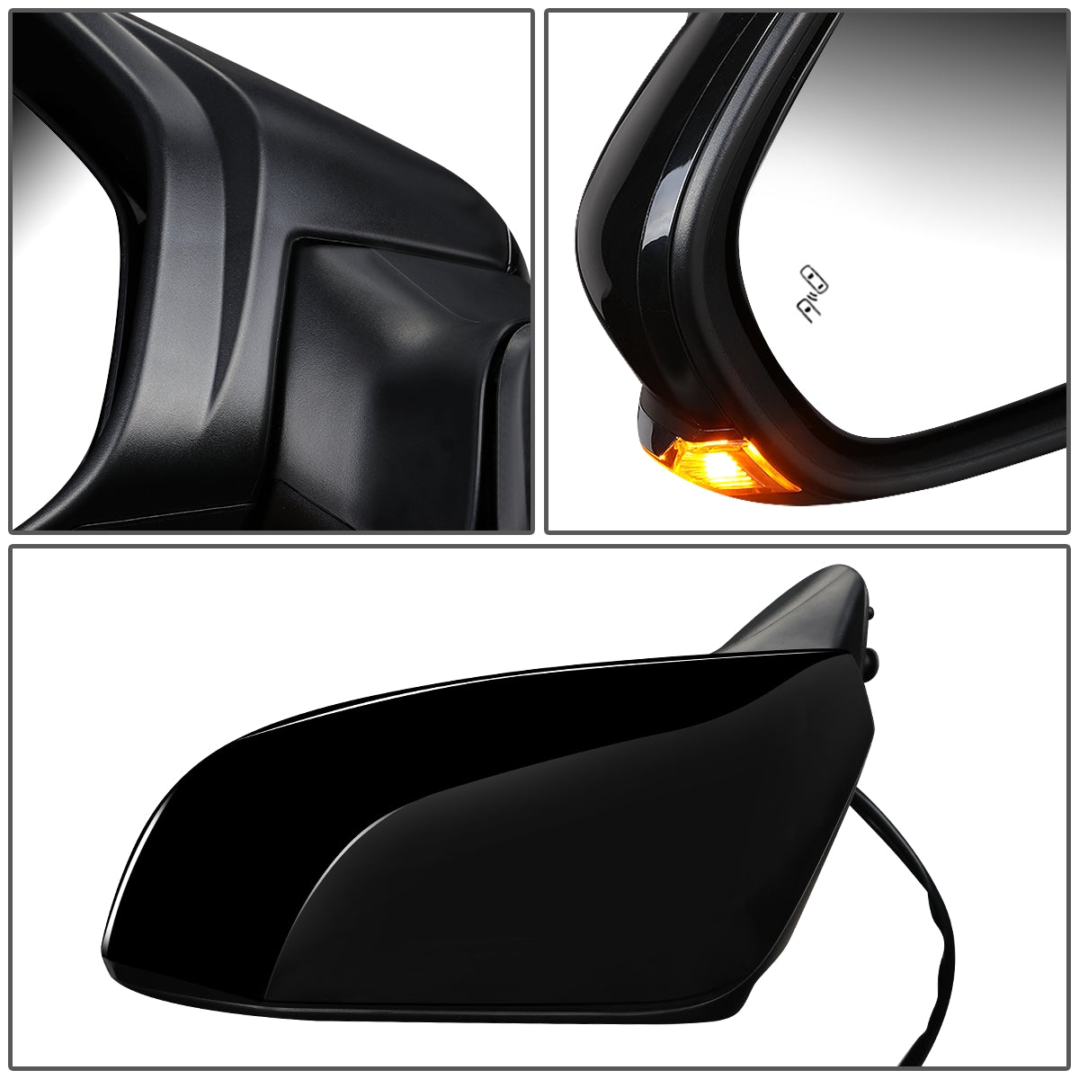 RETROVISOR MIRROR - OEM - 19+ TOYOTA AVALON - POWERED - HEATED - W/ SIGNAL LIGHT - FOLDING - BLACK MATERIAL - LEFT