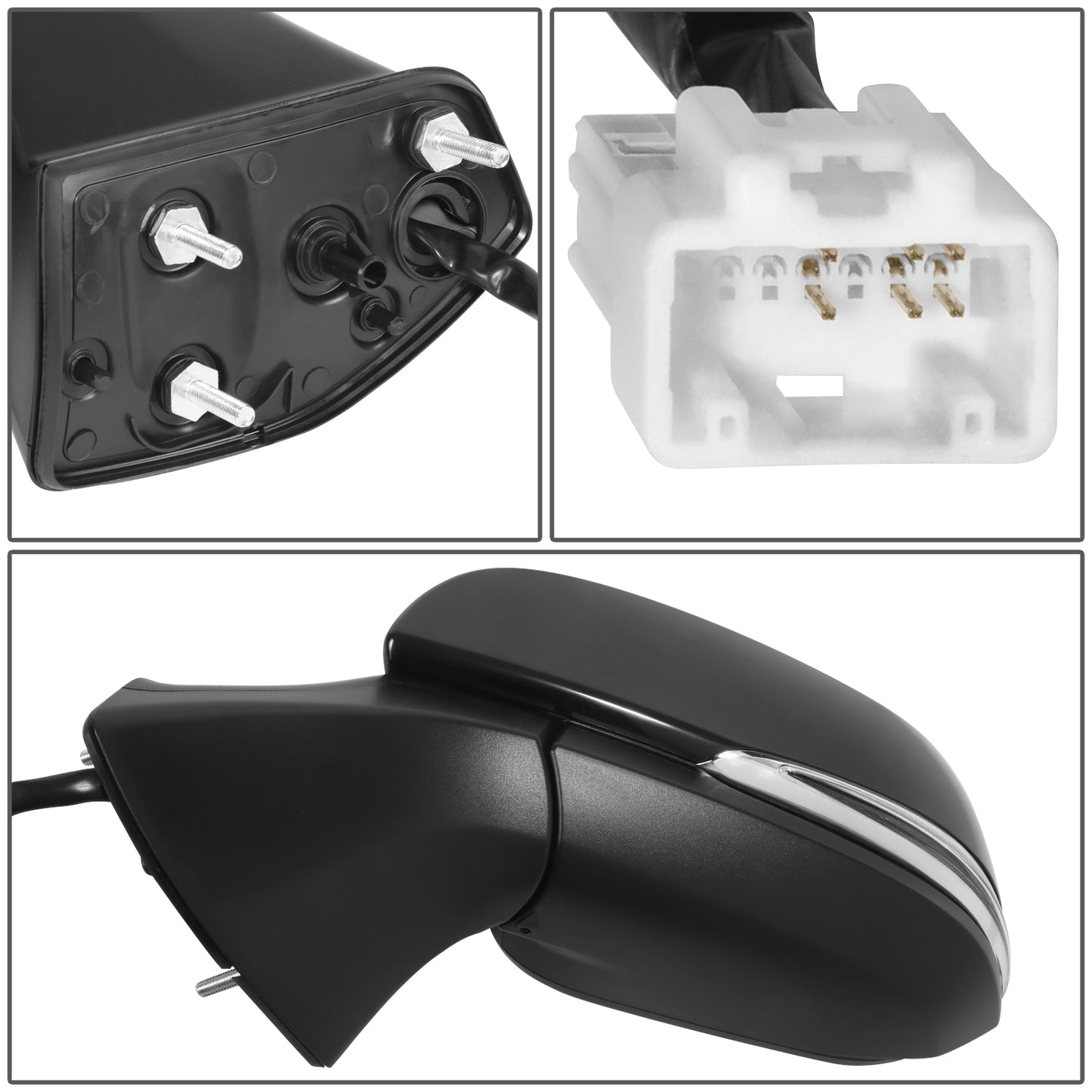 RETROVISOR MIRROR - OE STYLE - TOYOTA HIGHLANDER 2020-2024 - WITH POWER WITH HEATED GLASS WITH SIGNAL - DRIVER LEFT SIDE - BLACK