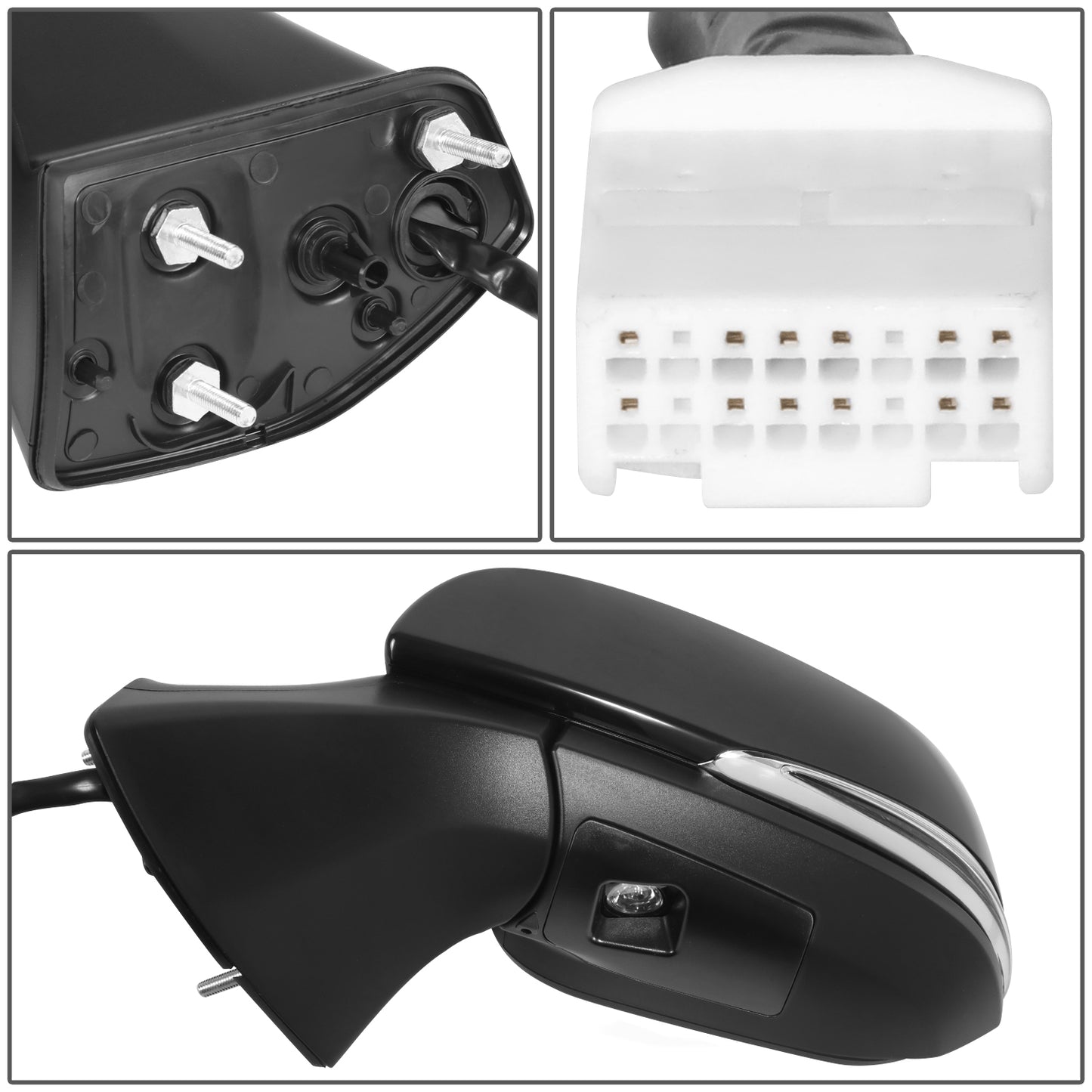 RETROVISOR MIRROR - OE STYLE - TOYOTA HIGHLANDER 2020-2024 - WITH POWER WITH HEATED GLASS WITH SIGNAL WITH BLIND SPOT WITH MEMORY WITH REVERSE TILT - DRIVER LEFT SIDE - BLACK