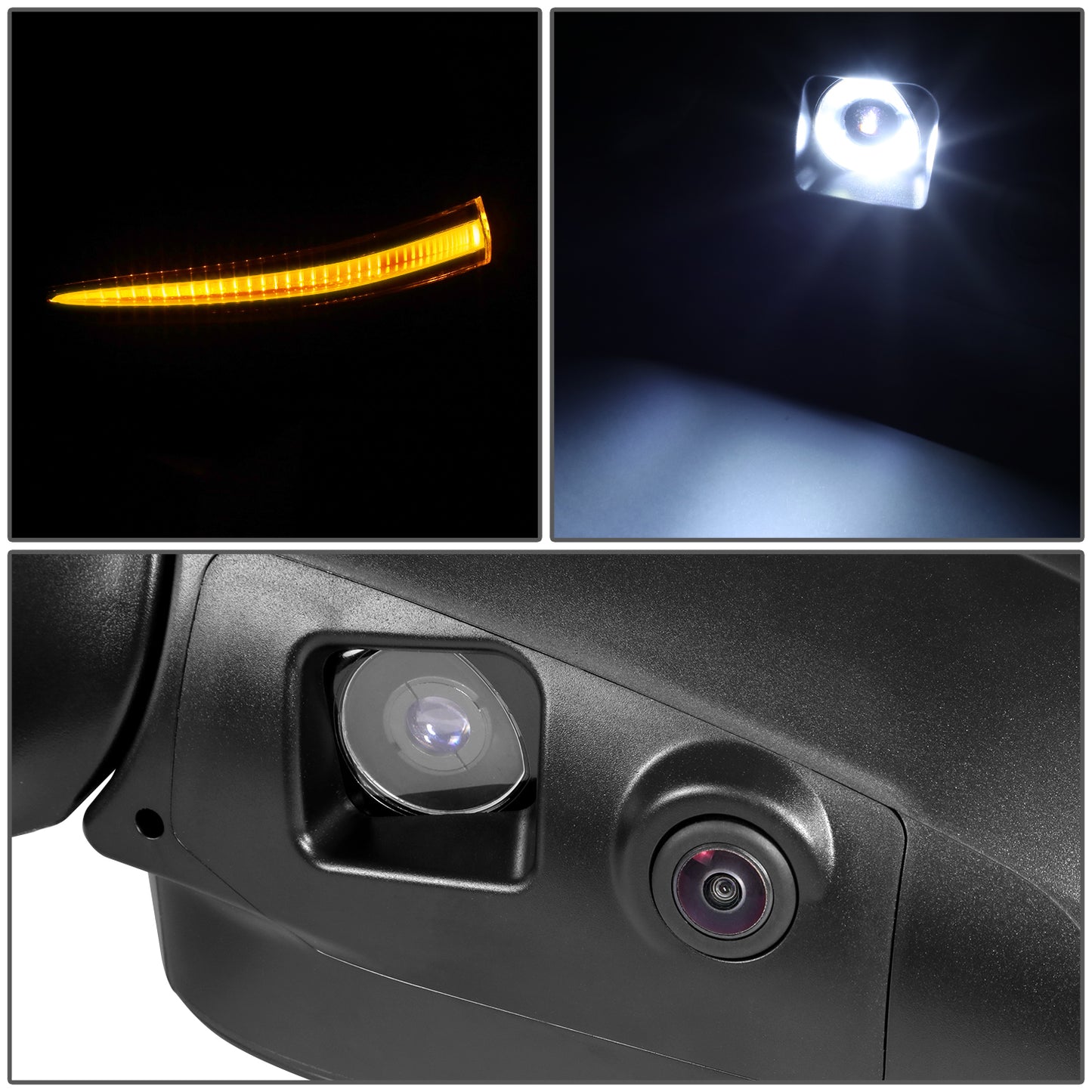 RETROVISOR MIRROR - OE STYLE - TOYOTA HIGHLANDER 20-24 - WITH POWER WITH HEATED GLASS WITH SIGNAL WITH BLIND SPOT WITH MEMORY WITH CAMERA - DRIVER SIDE - PAINT TO MATCH - BLACK