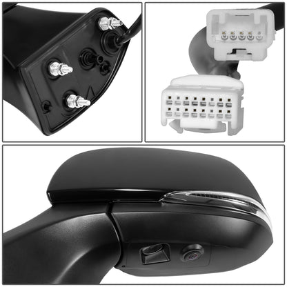 RETROVISOR MIRROR - OE STYLE - TOYOTA HIGHLANDER 20-24 - WITH POWER WITH HEATED GLASS WITH SIGNAL WITH BLIND SPOT WITH MEMORY WITH CAMERA - DRIVER SIDE - PAINT TO MATCH - BLACK