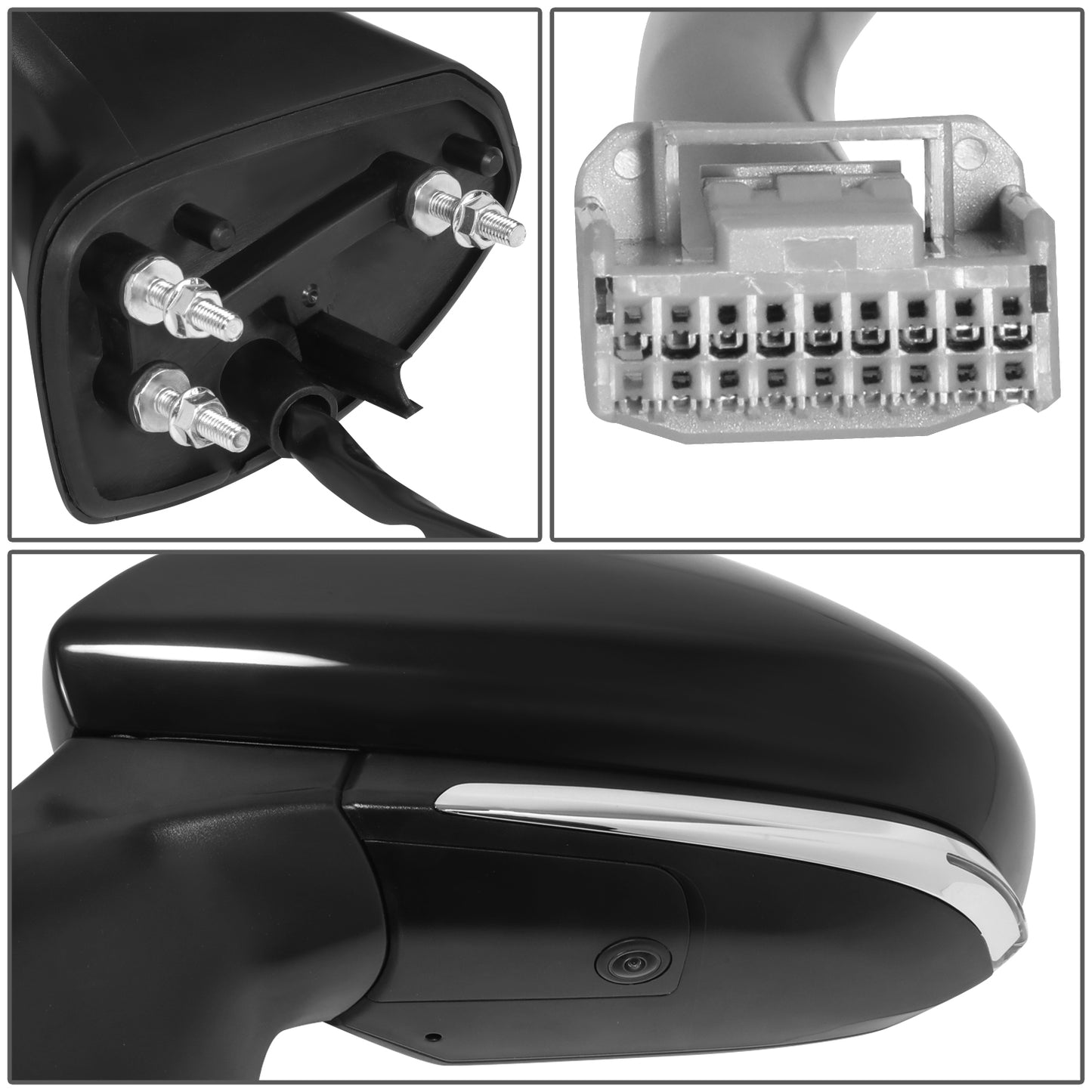 RETROVISOR MIRROR - OE STYLE - TOYOTA AVALON 19-22 - WITH POWER WITH HEATED GLASS WITH SIGNAL WITH MEMORY WITH BLIND SPOT WITH CAMERA - DRIVER SIDE - PAINT TO MATCH - BLACK