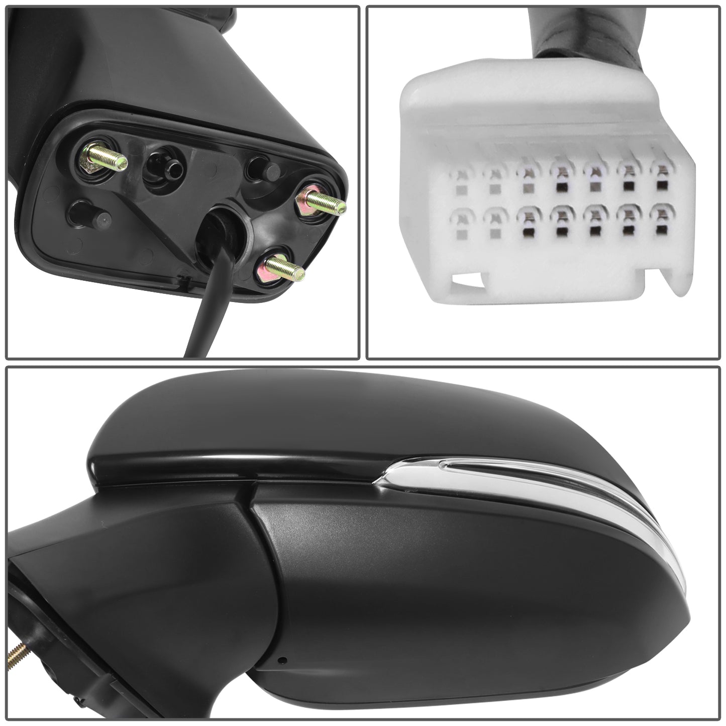 RETROVISOR MIRROR - OE STYLE - TOYOTA COROLLA CROSS 2022-2024 - WITH POWER WITH HEATED GLASS WITH SIGNAL WITH BLIND SPOT - DRIVER LEFT SIDE - BLACK