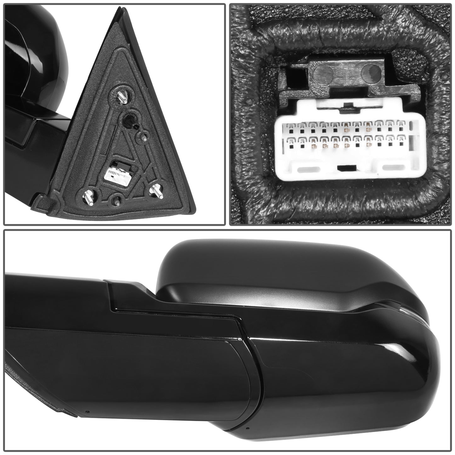 RETROVISOR MIRROR - OE STYLE - TOYOTA TUNDRA 22-24 - WITH POWER WITH HEATED WITH SIGNAL WITH BLIND SPOT - DRIVER SIDE - PAINT TO MATCH - BLACK