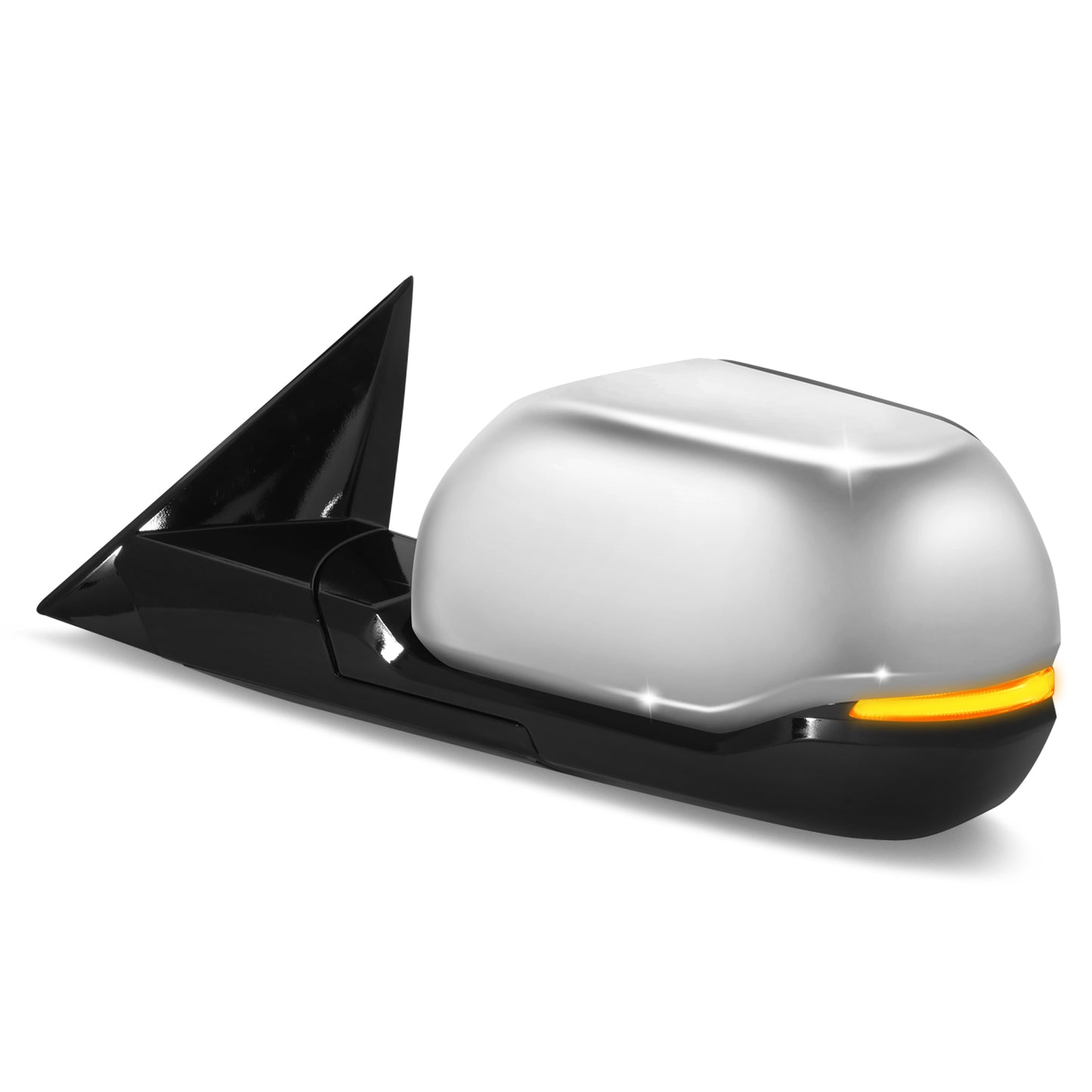 RETROVISOR MIRROR - OE STYLE - TOYOTA TUNDRA 22-24 - TOYOTA SEQUOIA 23-24 - WITH POWER WITH HEATED WITH SIGNAL WITH BLIND SPOT - CHROME COVER - DRIVER SIDE - SMOOTH - BLACK / CHROME