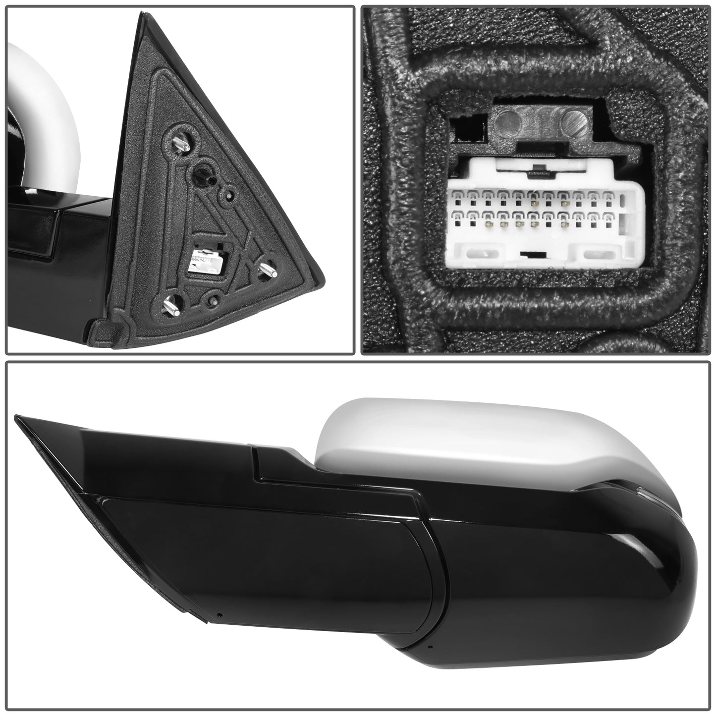 RETROVISOR MIRROR - OE STYLE - TOYOTA TUNDRA 22-24 - TOYOTA SEQUOIA 23-24 - WITH POWER WITH HEATED WITH SIGNAL WITH BLIND SPOT - CHROME COVER - DRIVER SIDE - SMOOTH - BLACK / CHROME