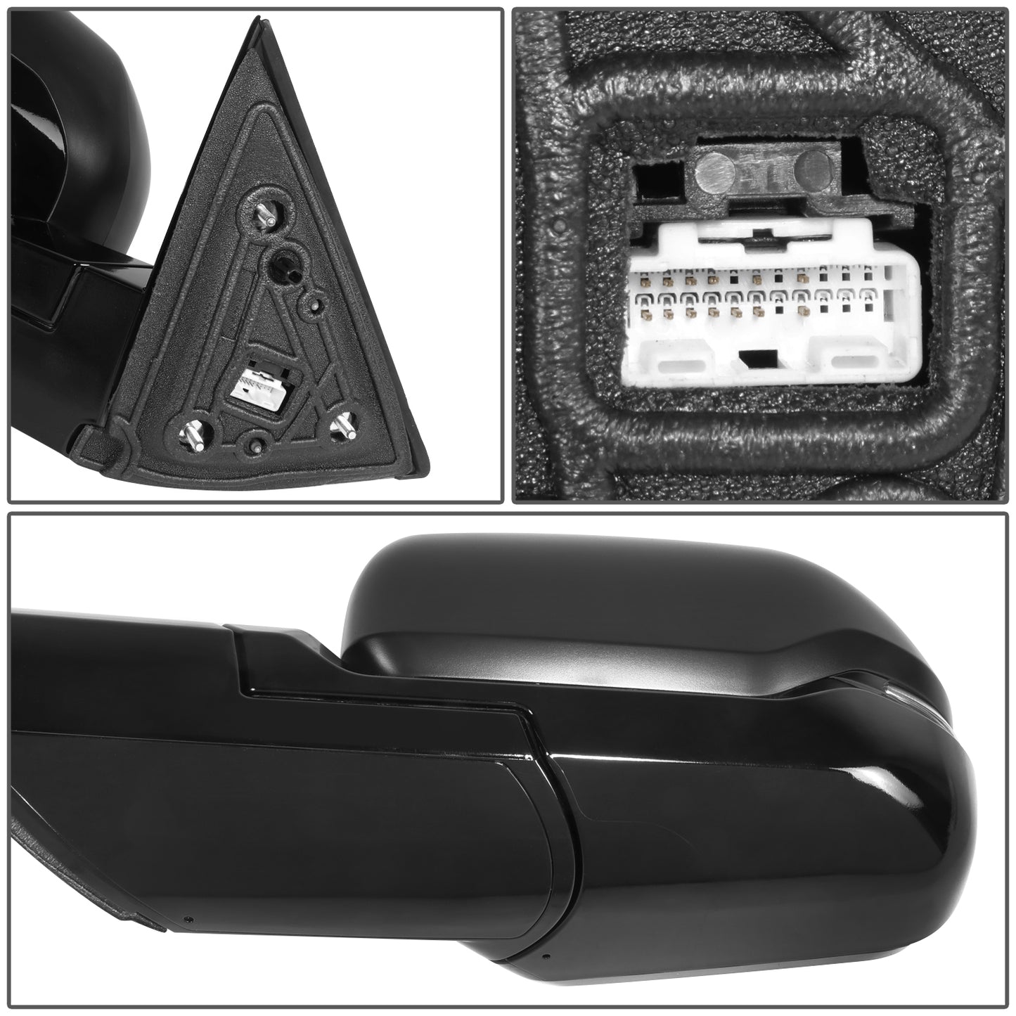 RETROVISOR MIRROR - OE STYLE - TOYOTA TUNDRA 22-24 - WITH POWER FOLD WITH HEATED WITH SIGNAL WITH BLIND SPOT WITH MEMORY - TEXTURE COVER - DRIVER SIDE - PAINT TO MATCH - BLACK