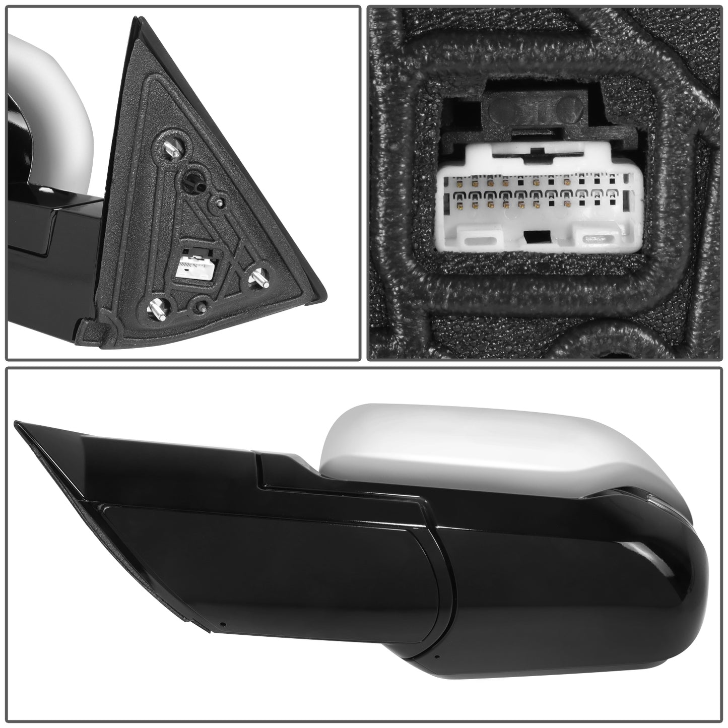 RETROVISOR MIRROR - OE STYLE - TOYOTA TUNDRA 22-24 - WITH POWER WITH HEATED WITH SIGNAL - CHROME COVER - DRIVER SIDE - SMOOTH - BLACK / CHROME