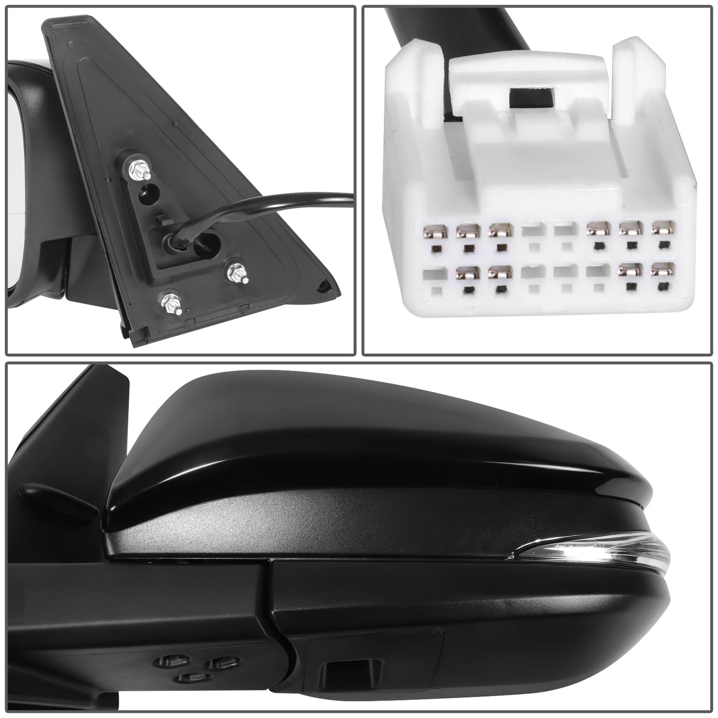 RETROVISOR MIRROR - OE STYLE - TOYOTA 4RUNNER 14-24 - WITH POWER WITH HEATED WITH SIGNAL WITH BLIND SPOT - DRIVER SIDE - PAINT TO MATCH - BLACK