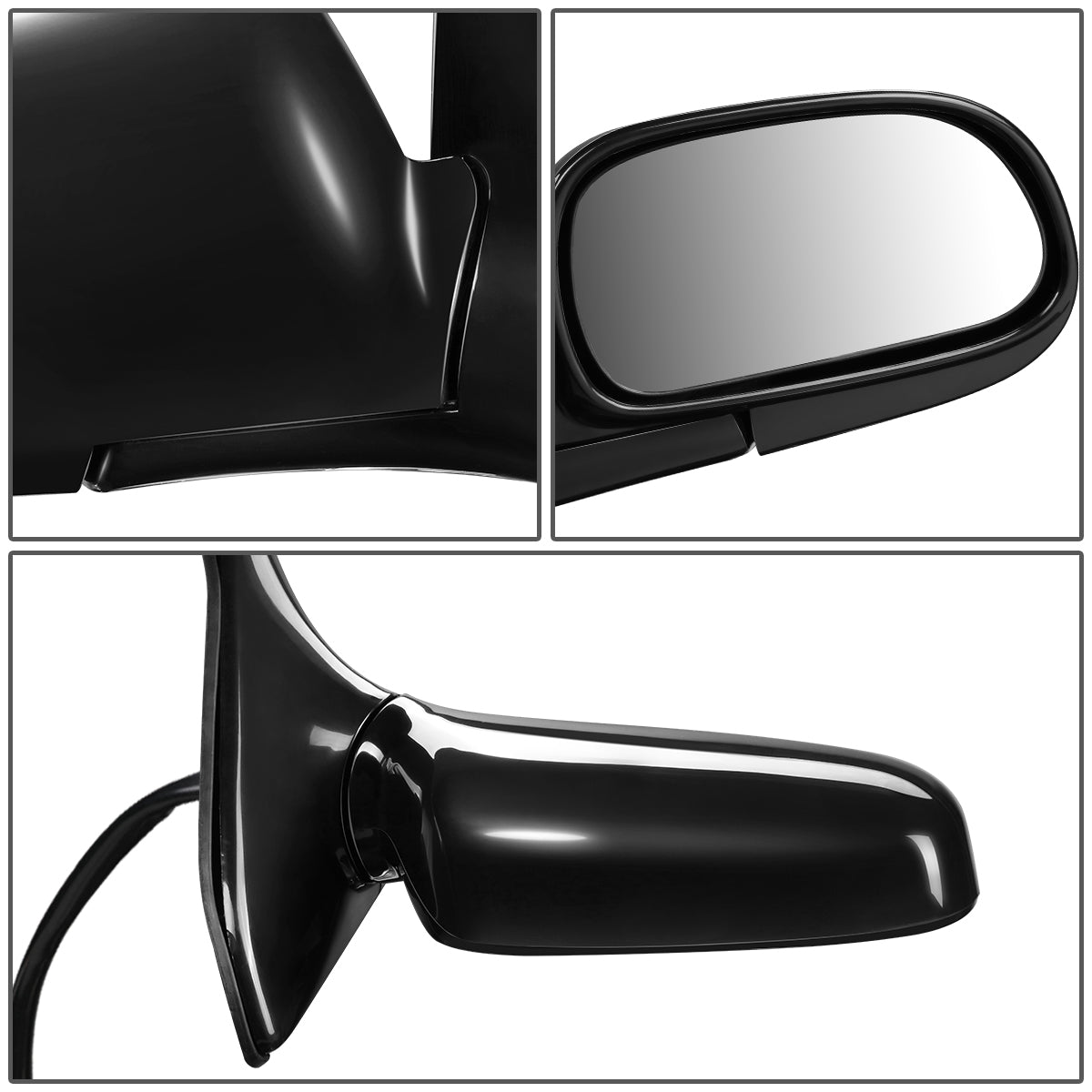 RETROVISOR MIRROR - OEM - 93-97 TOYOTA COROLLA - POWERED - FOLDING - BLACK MATERIAL - RIGHT