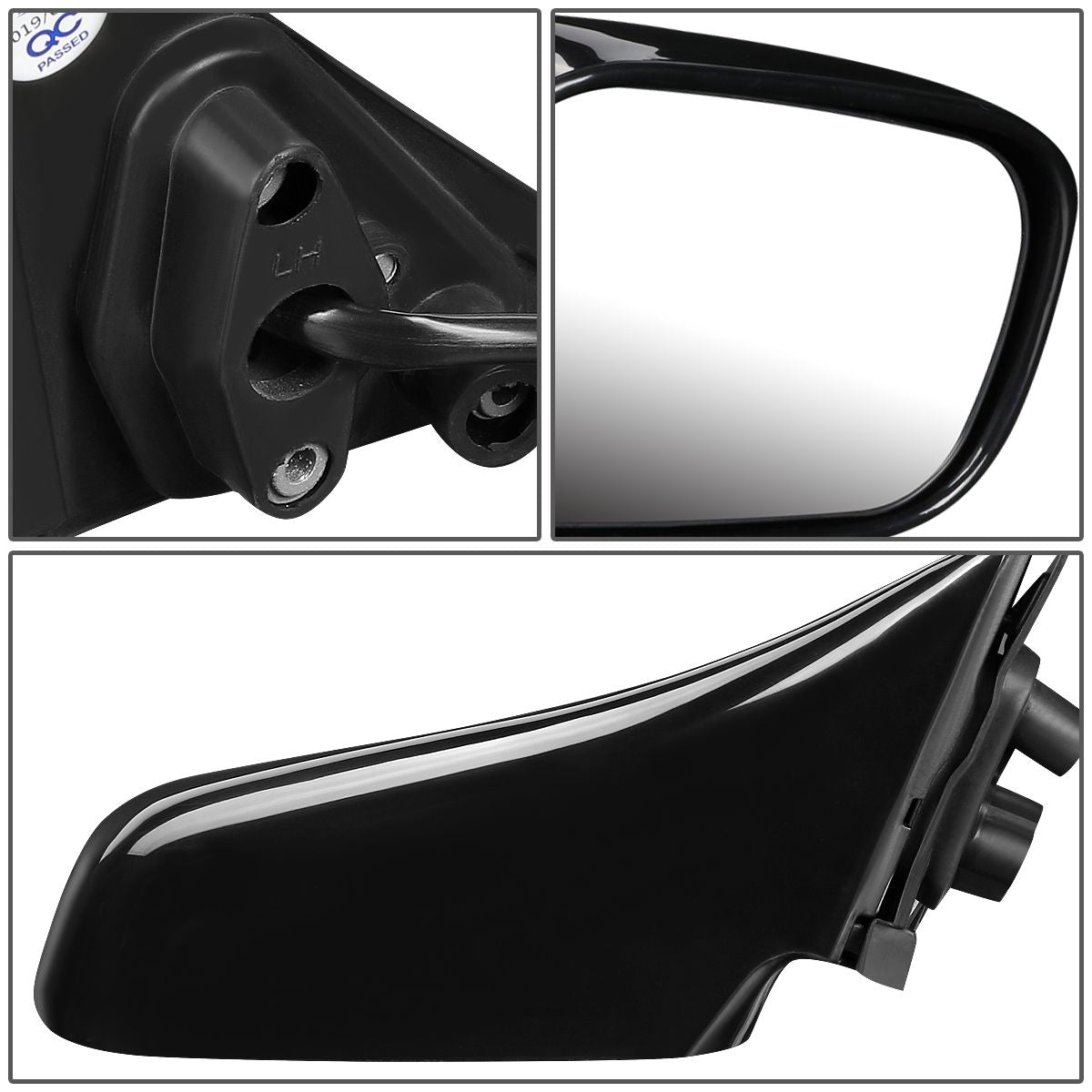 RETROVISOR MIRROR - OEM - 92-96 TOYOTA CAMRY - POWERED - PAINTABLE - BLACK - RIGHT
