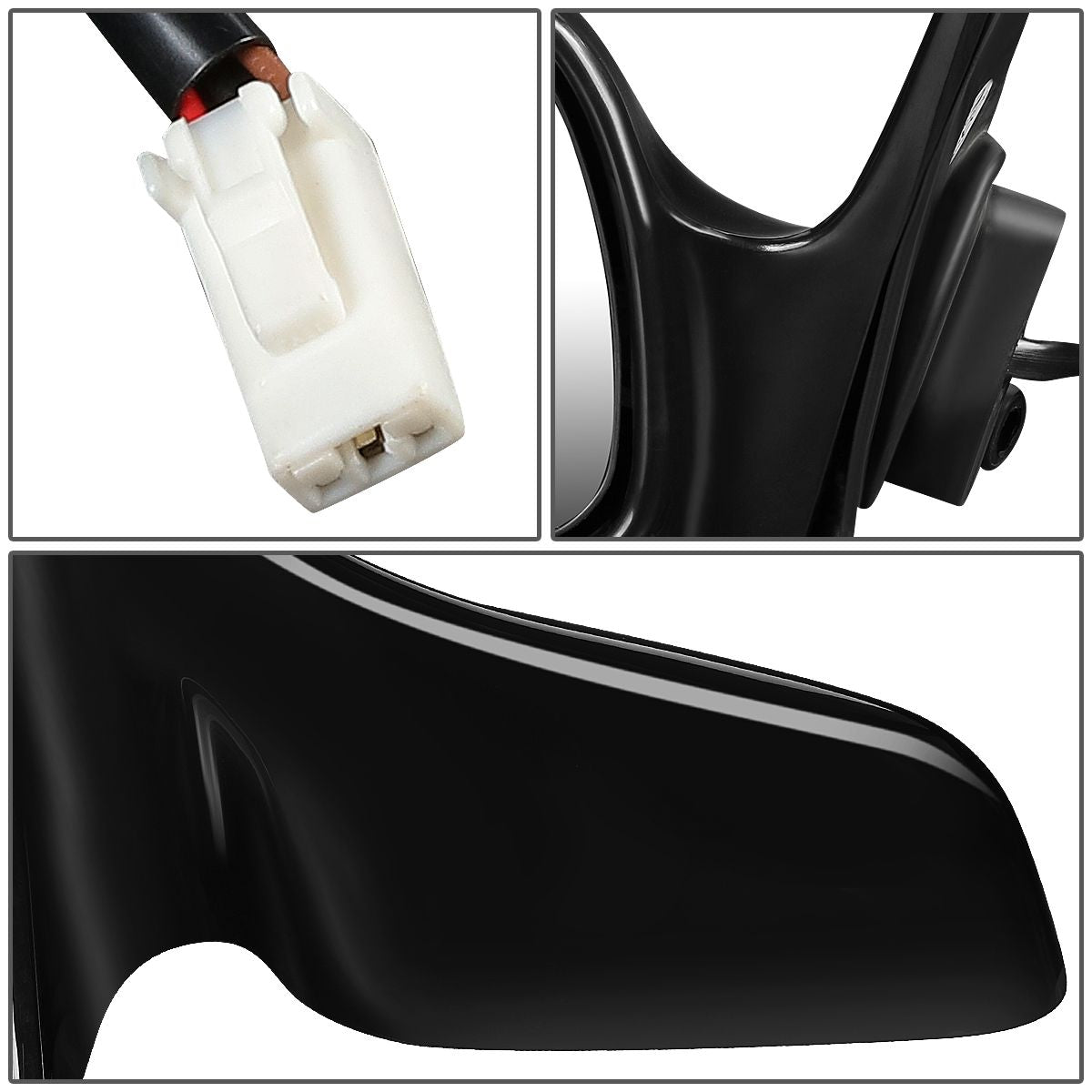 RETROVISOR MIRROR - OEM - 92-96 TOYOTA CAMRY - POWERED - PAINTABLE - BLACK - RIGHT