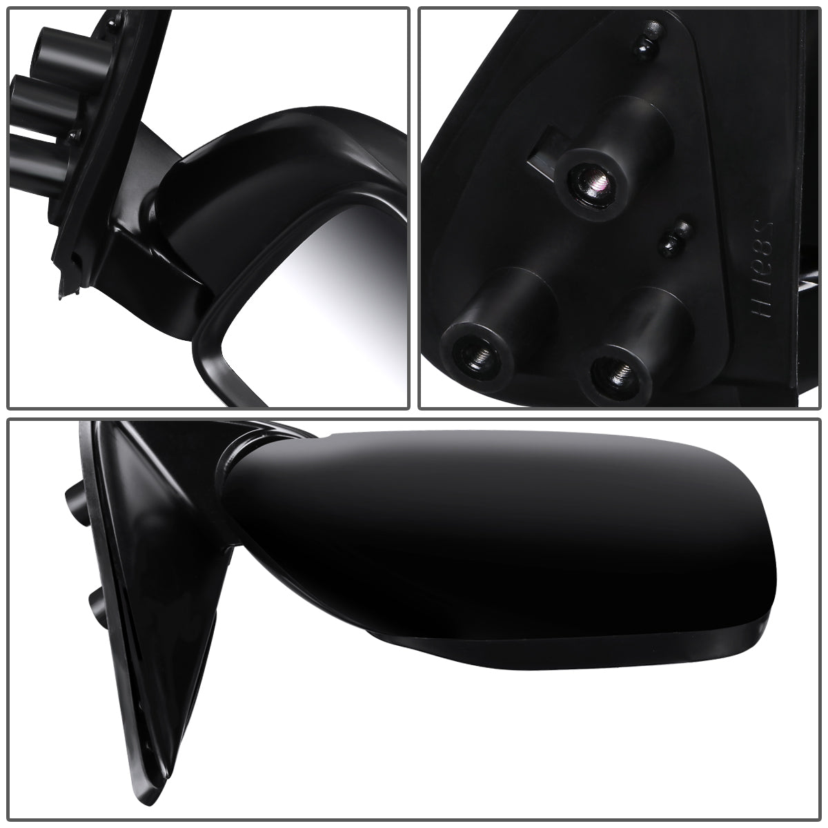 RETROVISOR MIRROR - OEM - 95-00 TOYOTA TACOMA - MANUAL MIRROR ADJUST - FOLDING - W/O OFF ROAD PACKAGE - TEXTURED - BLACK - RIGHT