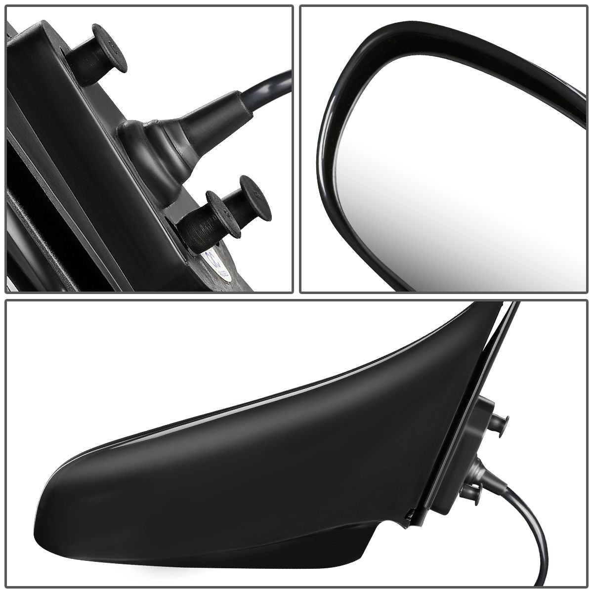 RETROVISOR MIRROR - OEM - 98-02 TOYOTA COROLLA - POWERED - PAINTABLE - BLACK - RIGHT