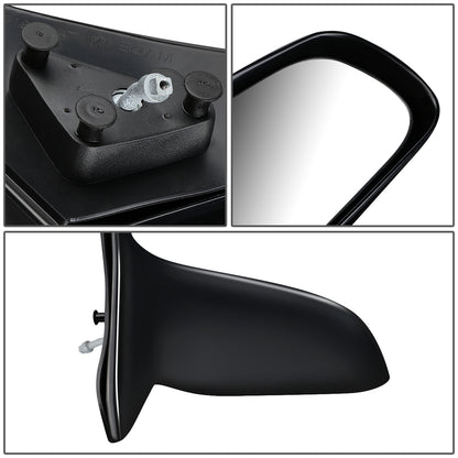 RETROVISOR MIRROR - OEM - 98-00 TOYOTA COROLLA - MANUAL - W/ LEVER - BLACK MATERIAL - RIGHT