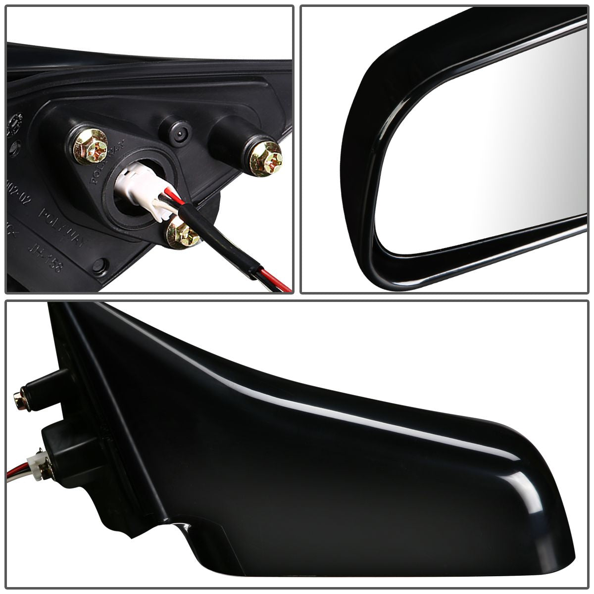 RETROVISOR MIRROR - OEM - 92-96 TOYOTA CAMRY - POWERED - PAINTABLE - BLACK - RIGHT