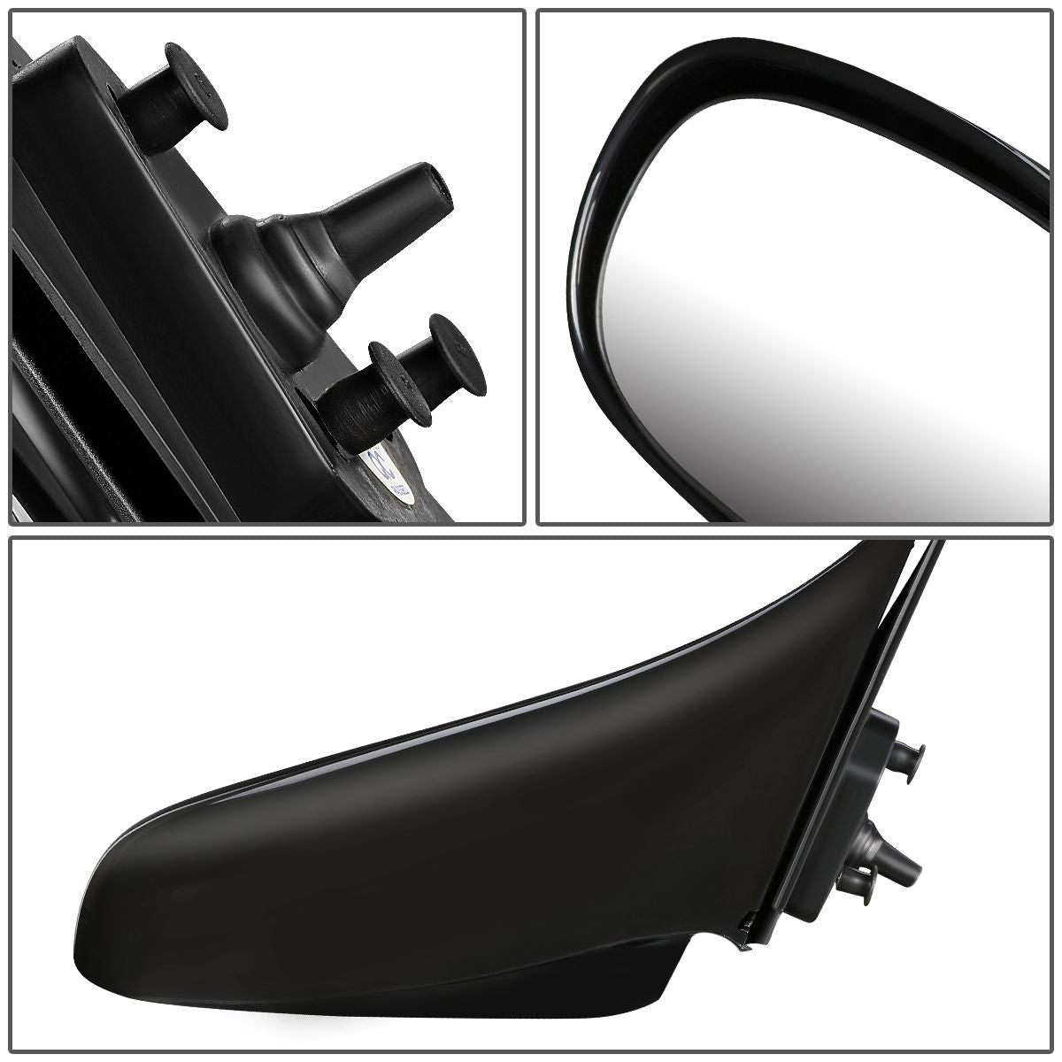 RETROVISOR MIRROR - OEM - 98-02 TOYOTA COROLLA - MANUAL - PAINTABLE - BLACK - RIGHT