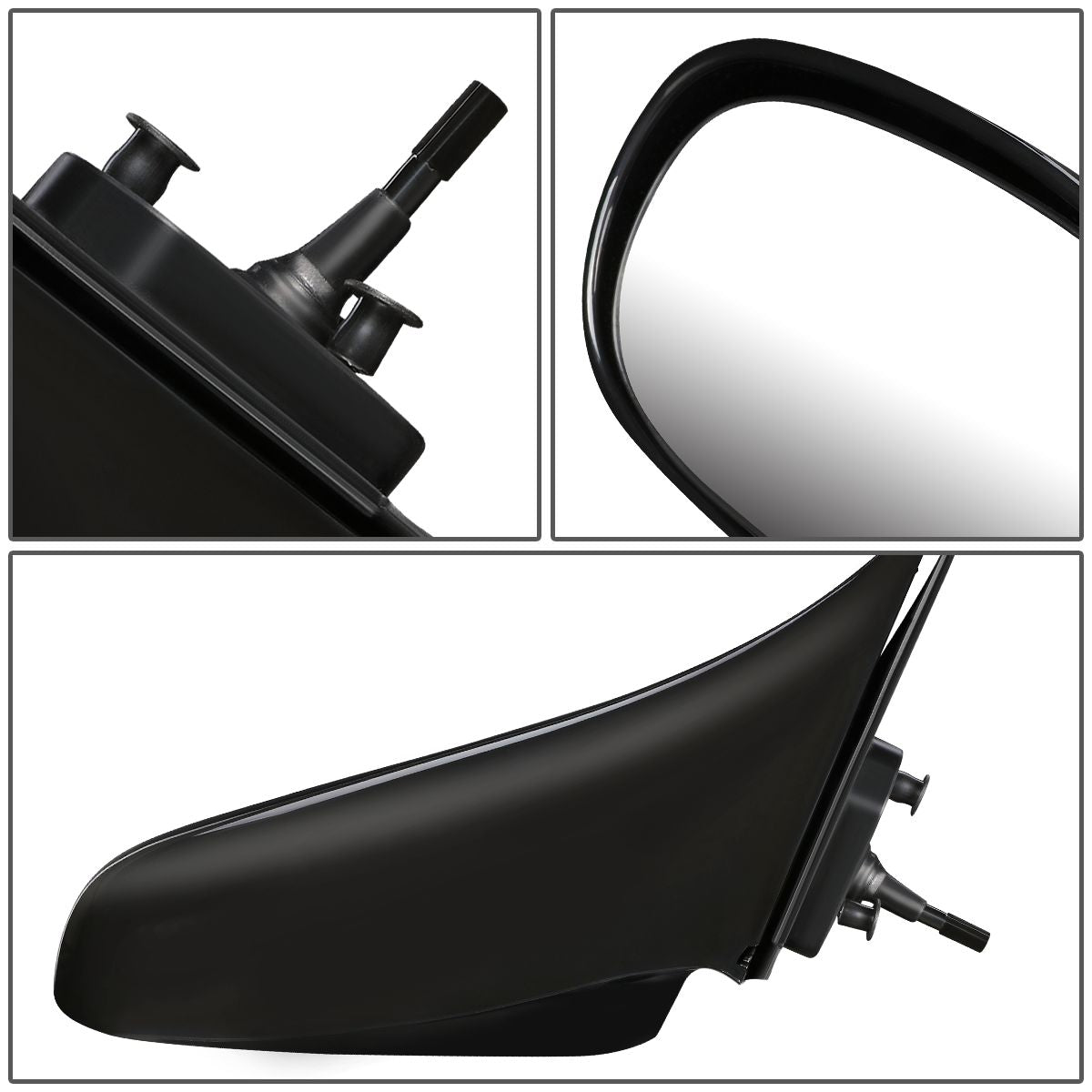 RETROVISOR MIRROR - OEM - 98-02 TOYOTA COROLLA - MANUAL - PAINTABLE - BLACK - RIGHT