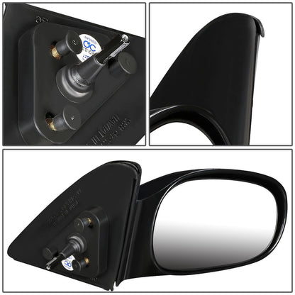 RETROVISOR MIRROR - OEM - 98-02 TOYOTA COROLLA - MANUAL - PAINTABLE - BLACK - RIGHT