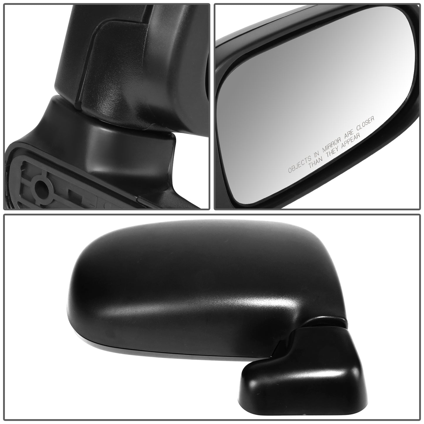 RETROVISOR MIRROR - OEM - 91-93 TOYOTA PREVIA - MANUAL - TEXTURED - BLACK - RIGHT