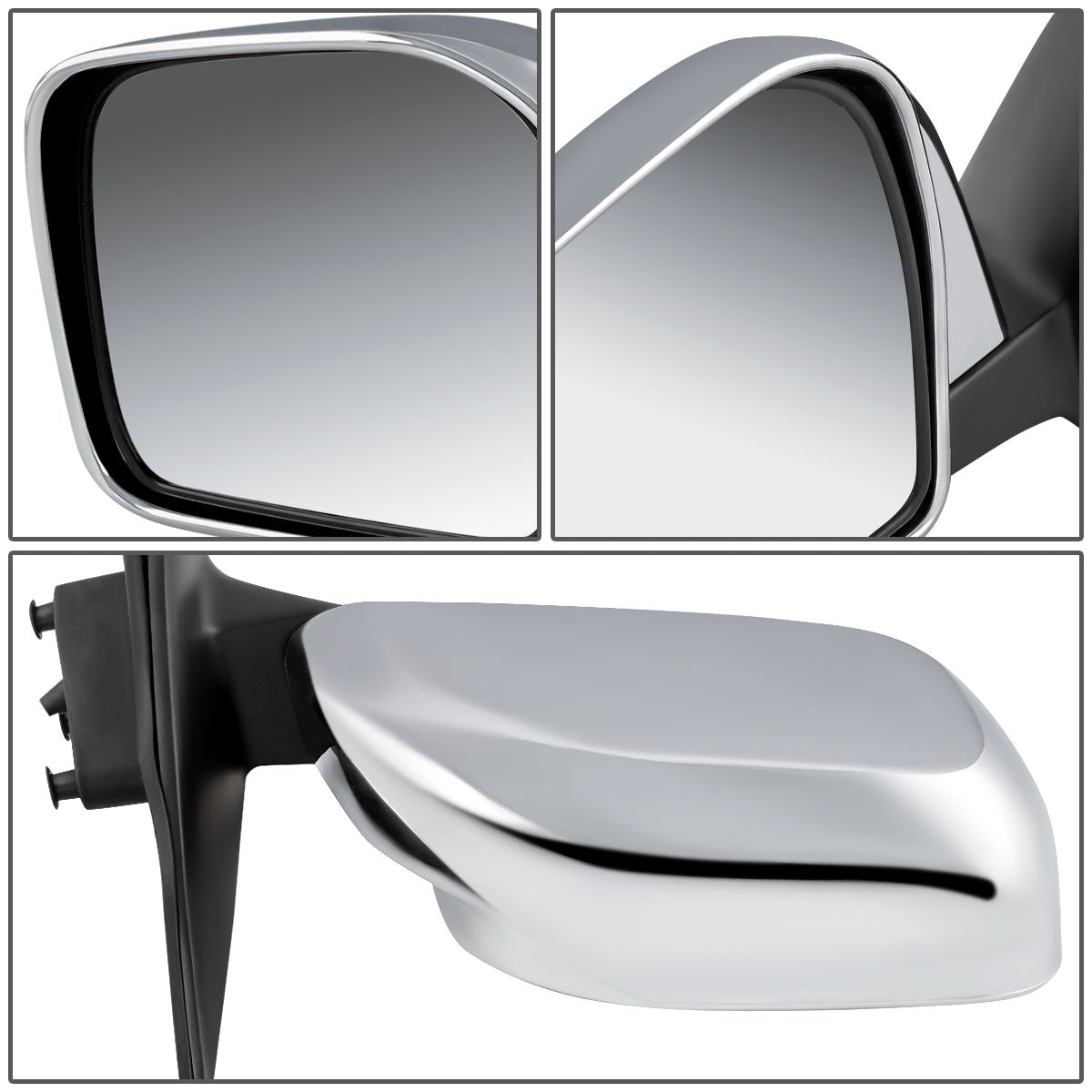 RETROVISOR MIRROR - OEM - 01-04 TOYOTA TACOMA - POWER MIRROR ADJUSTMENT - W/O HEAT - DOES NOT FIT S-RUNNER MODELS - CHROME - RIGHT