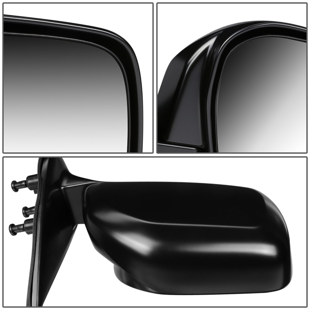 RETROVISOR MIRROR - OEM - 2000 TOYOTA TACOMA WITH OFF ROAD PACKAGE - MANUAL - PAINTABLE - BLACK - RIGHT