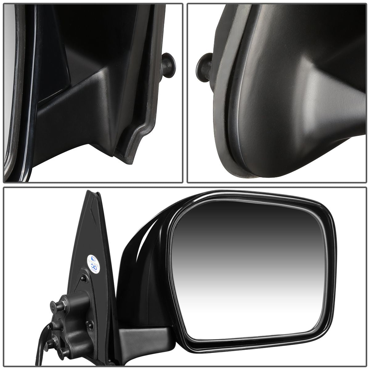 RETROVISOR MIRROR - OEM - 01-04 TOYOTA TACOMA - POWER MIRROR ADJUSTMENT - W/O HEAT - PAINTABLE - DOES NOT FIT S-RUNNER MODELS - BLACK - RIGHT