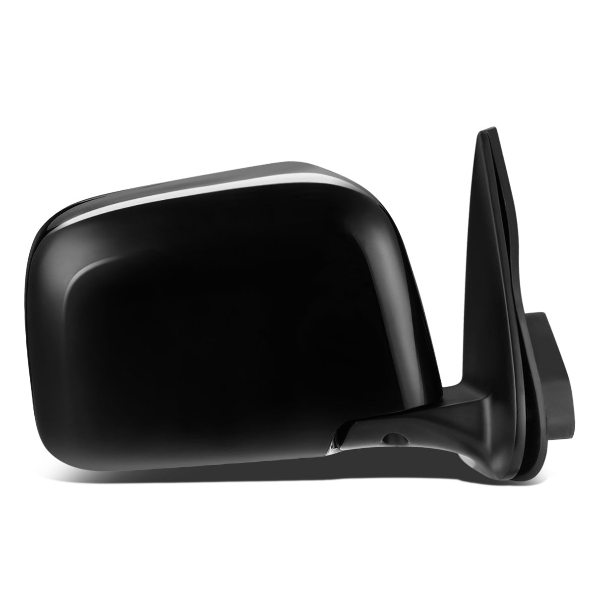 RETROVISOR MIRROR - OEM - 96-02 TOYOTA 4RUNNER - MANUAL - W/ CONVEX GLASS - W/ ENGLISH WARNNG - BLACK MATERIAL - RIGHT