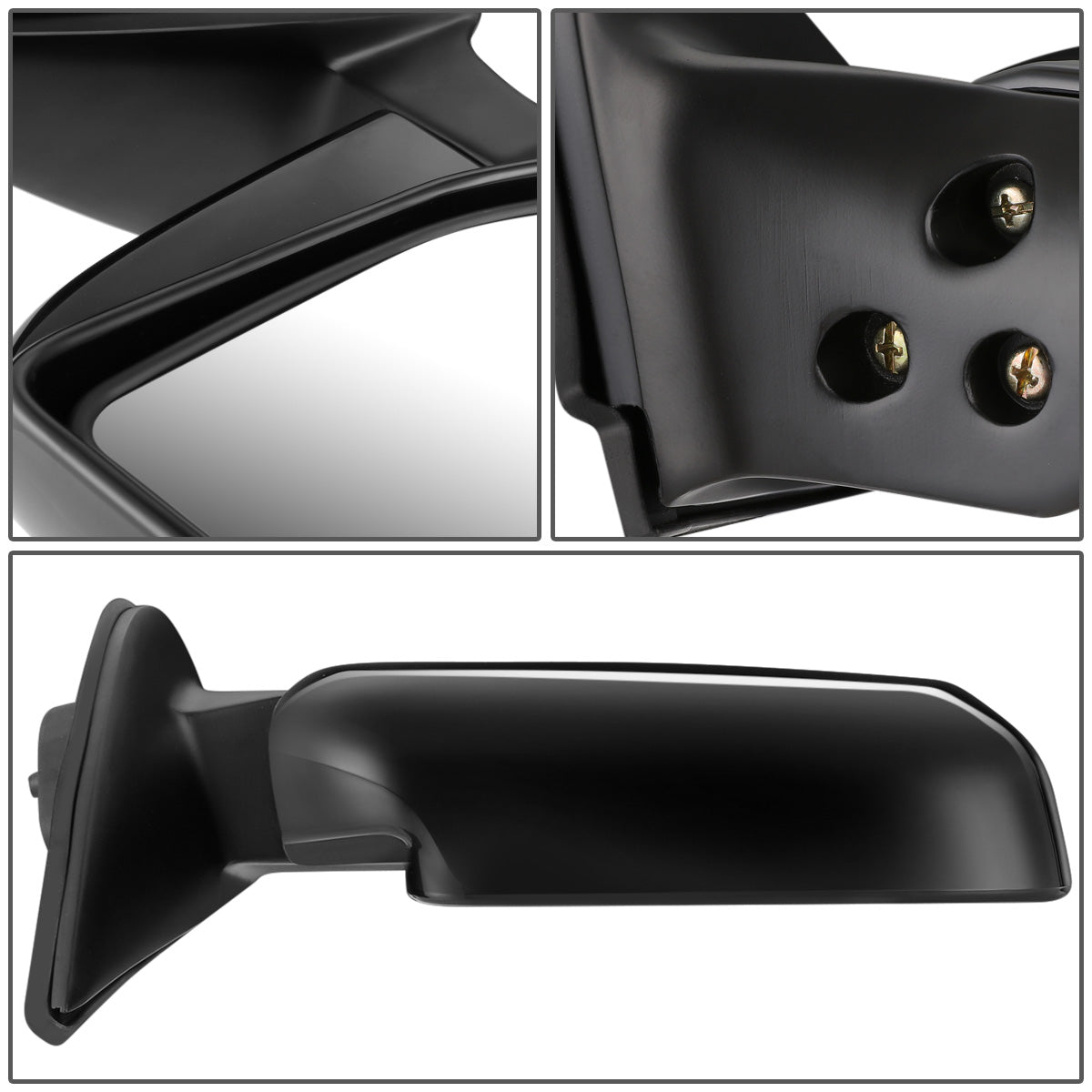 RETROVISOR MIRROR - OEM - 96-02 TOYOTA 4RUNNER - MANUAL - FOLDING - BLACK MATERIAL - RIGHT