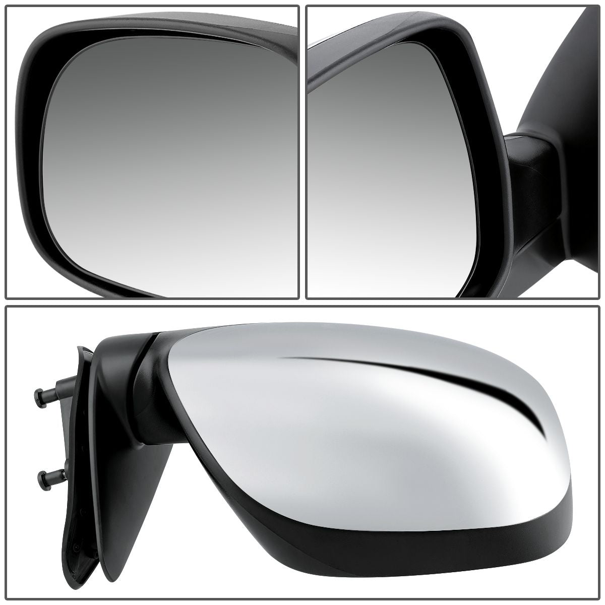 RETROVISOR MIRROR - OEM - 00-04 TOYOTA TUNDRA - POWER MIRROR ADJUSTMENT - W/O HEAT - FOLDING - CHROME - LEFT