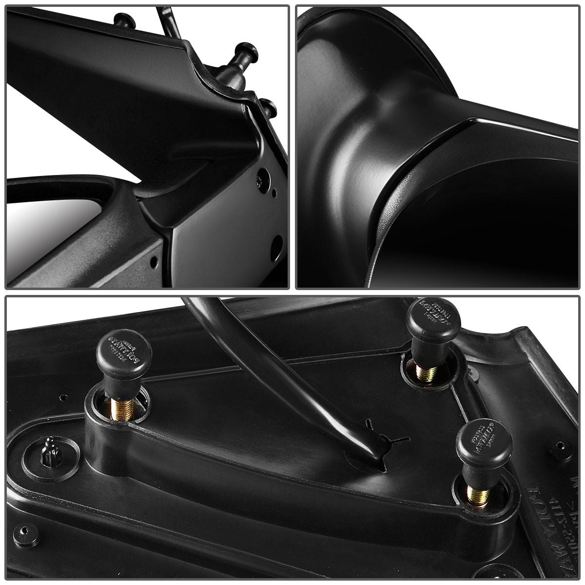 RETROVISOR MIRROR - OEM - 04-06 TOYOTA TUNDRA CREW CAB / 01-07 TOYOTA SEQUOIA - POWER MIRROR ADJUSTMENT - HEATED - TEXTURED/ CAP PAINTABLE - BLACK - RIGHT