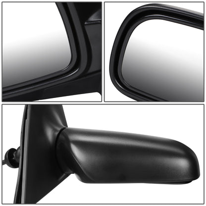 RETROVISOR MIRROR - OEM - 00-02 TOYOTA ECHO 2/4-DR - MANUAL - W/ CABLE - TEXTURED - BLACK - RIGHT