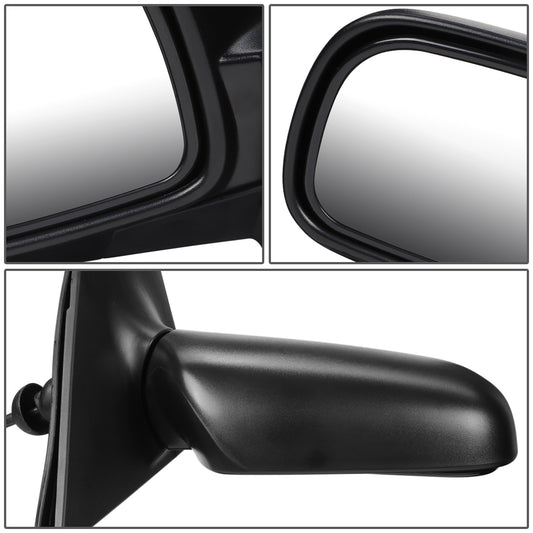 RETROVISOR MIRROR - OEM - 00-02 TOYOTA ECHO 2/4-DR - MANUAL - W/ CABLE - TEXTURED - BLACK - RIGHT