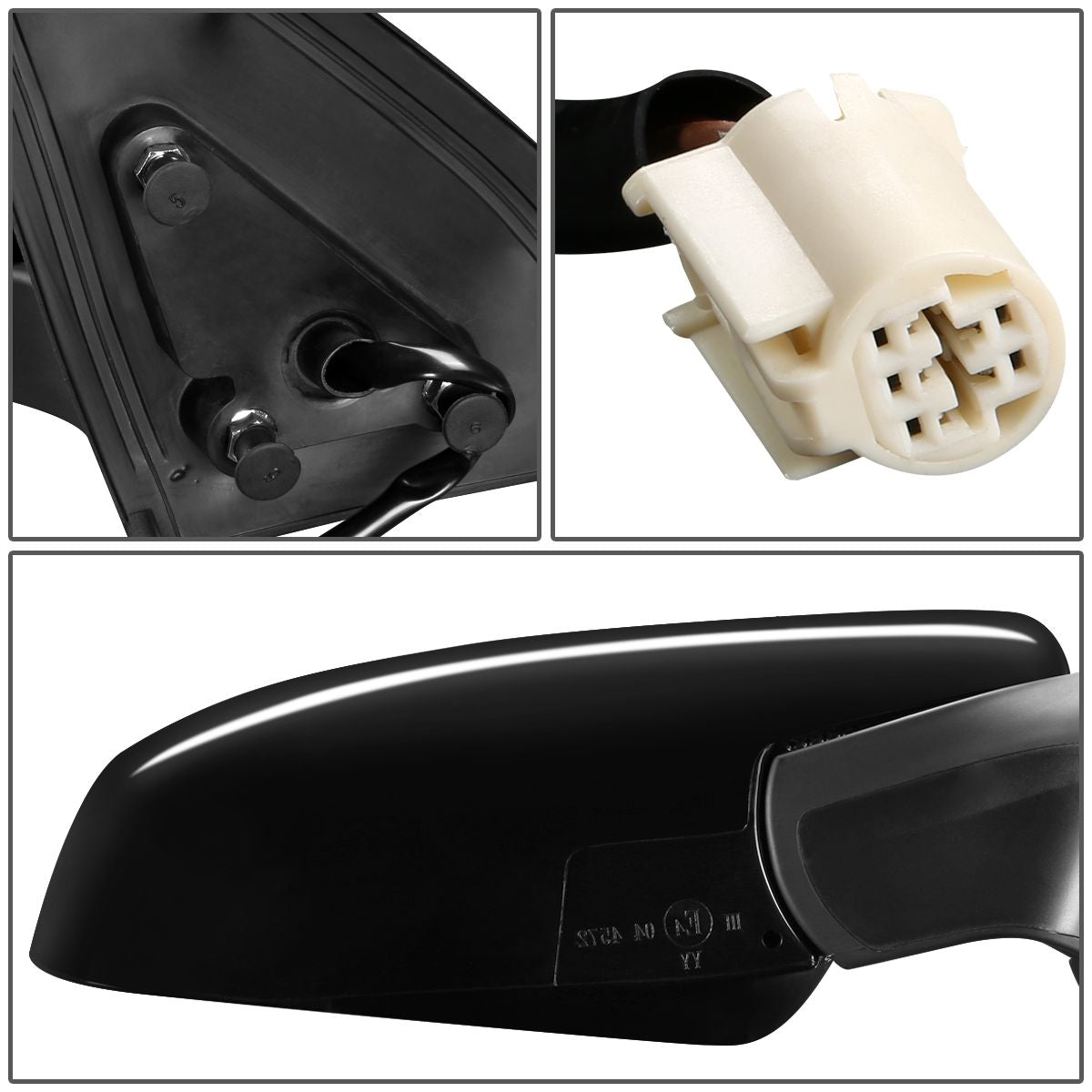 RETROVISOR MIRROR - OEM - 03-09 TOYOTA 4RUNNER - POWERED - PAINTABLE - BLACK - RIGHT