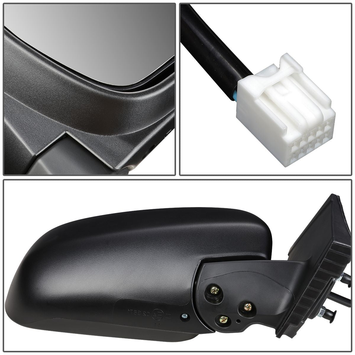 RETROVISOR MIRROR - OEM - 04-10 TOYOTA SIENNA - POWERED - TEXTURED - BLACK - RIGHT