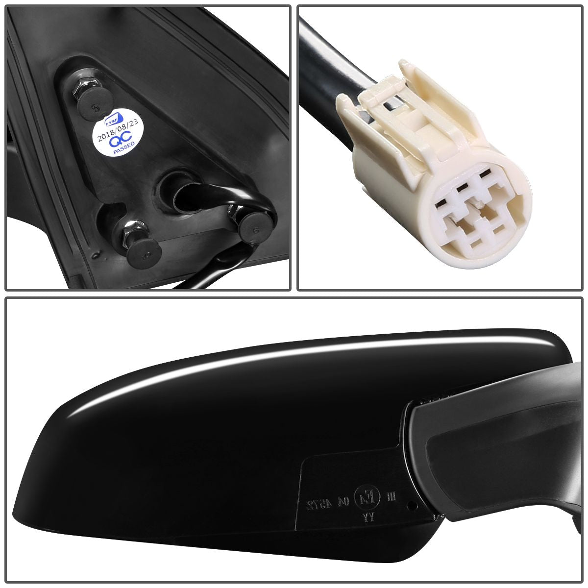 RETROVISOR MIRROR - OEM - 03-09 TOYOTA 4RUNNER - POWERED - TEXTURED - BLACK - RIGHT