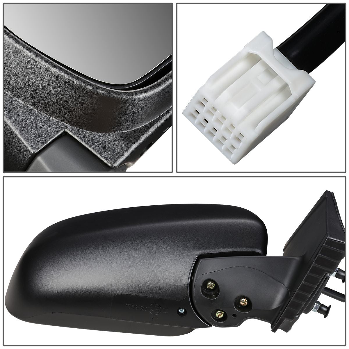 RETROVISOR MIRROR - OEM - 04-10 TOYOTA SIENNA - POWERED - HEATED - TEXTURED - BLACK - RIGHT