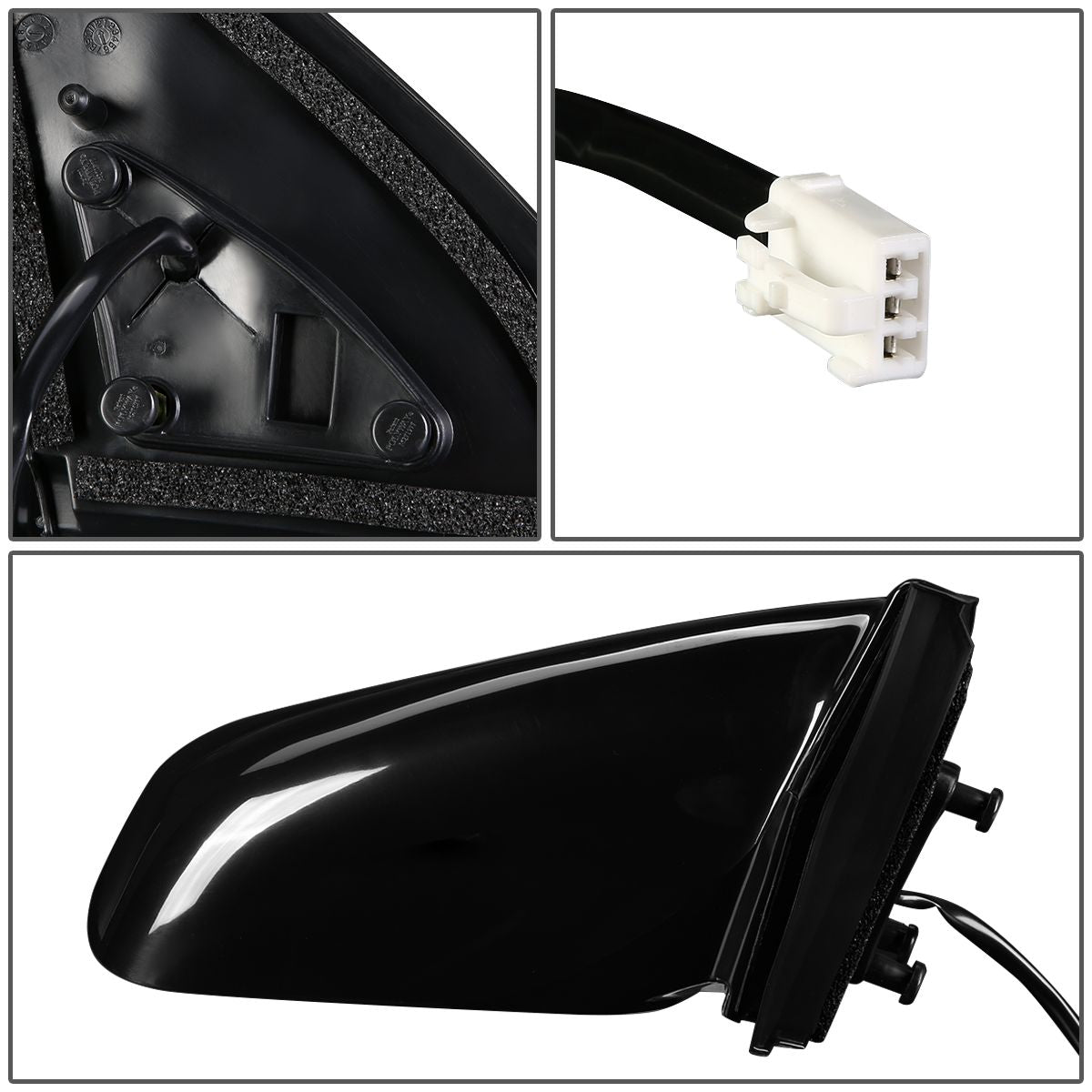 RETROVISOR MIRROR - OEM - 03-08 TOYOTA MATRIX / 03-08 PONTIAC VIBE - POWERED - PAINTABLE - BLACK - RIGHT